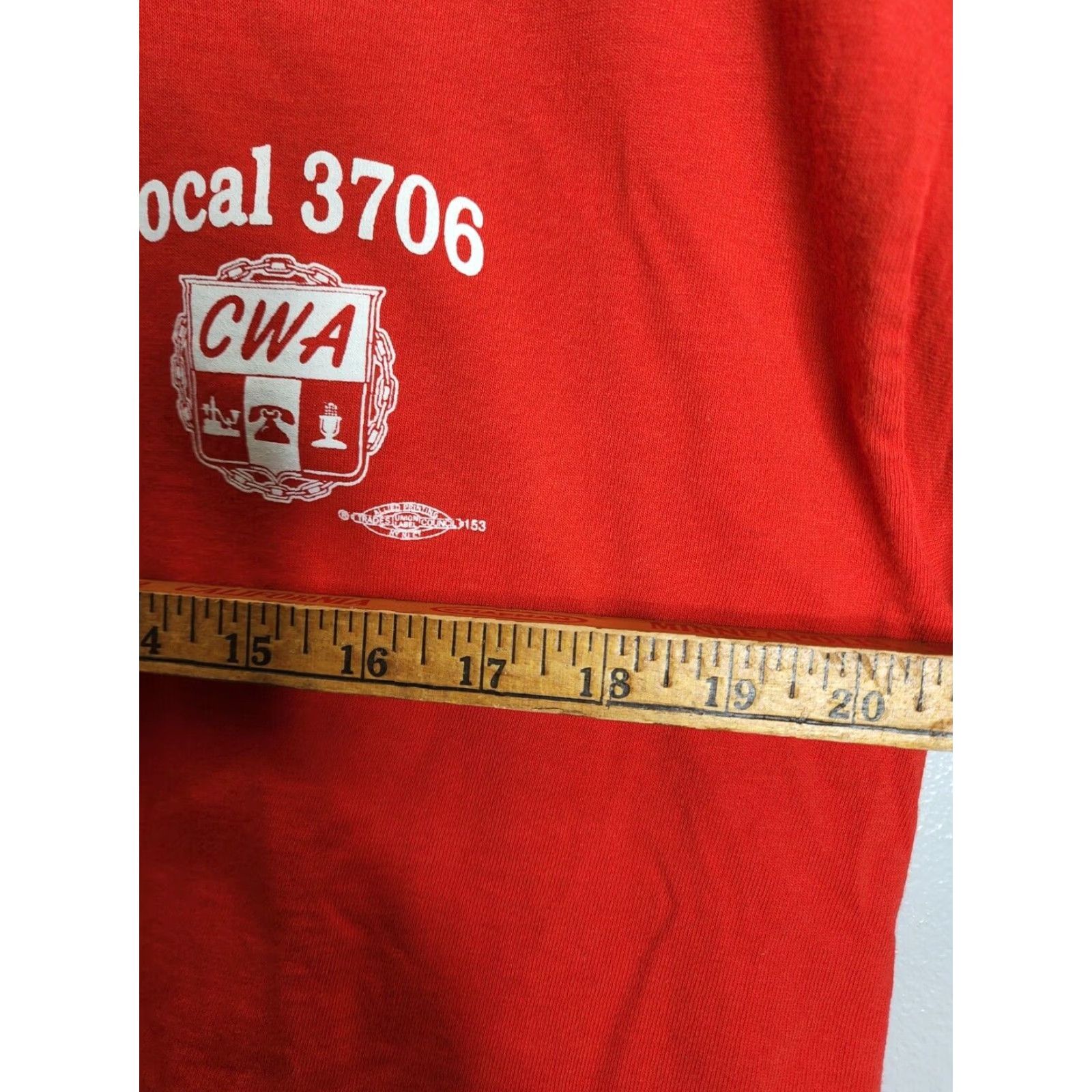 Doublet VINTAGE Bayside Mens L Lineman T Shirt 2-Sided Crew Neck Red Cotton Blend Union Worker 90s/Power Lineman Mens Size US L / EU 52-54 / 3 - 3 Thumbnail