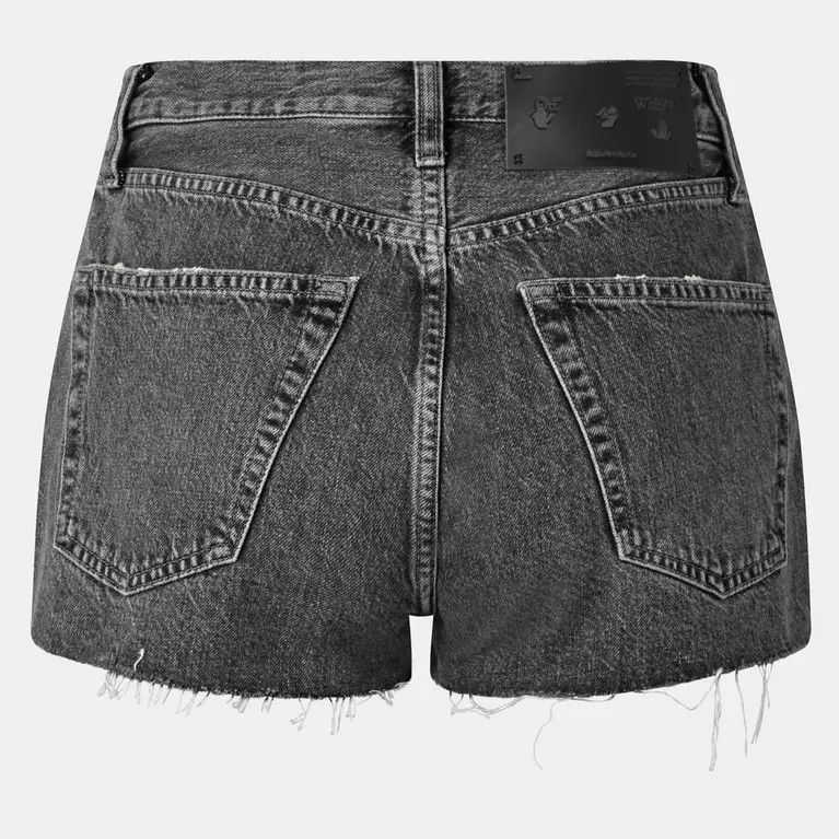 Off-White o1y1225 Denim Short in Dark Gray Size 26" / US 2 / IT 38 - 2 Thumbnail
