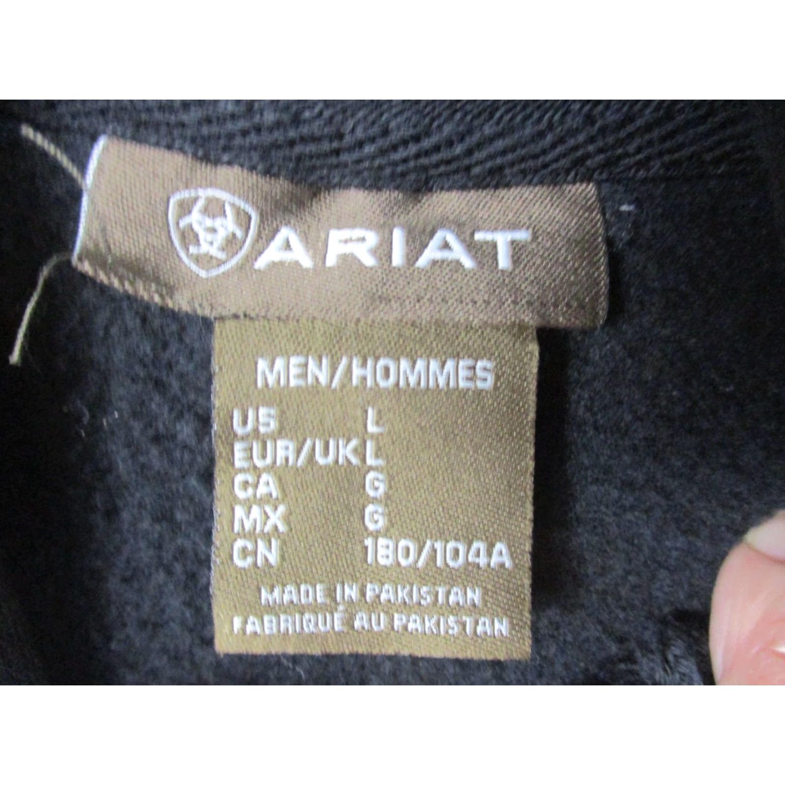 Ariat Ariat Hoodie Mens Large Black USA Proud Sweatshirt American Flag Pullover Pocket Size US L / EU 52-54 / 3 - 7 Thumbnail