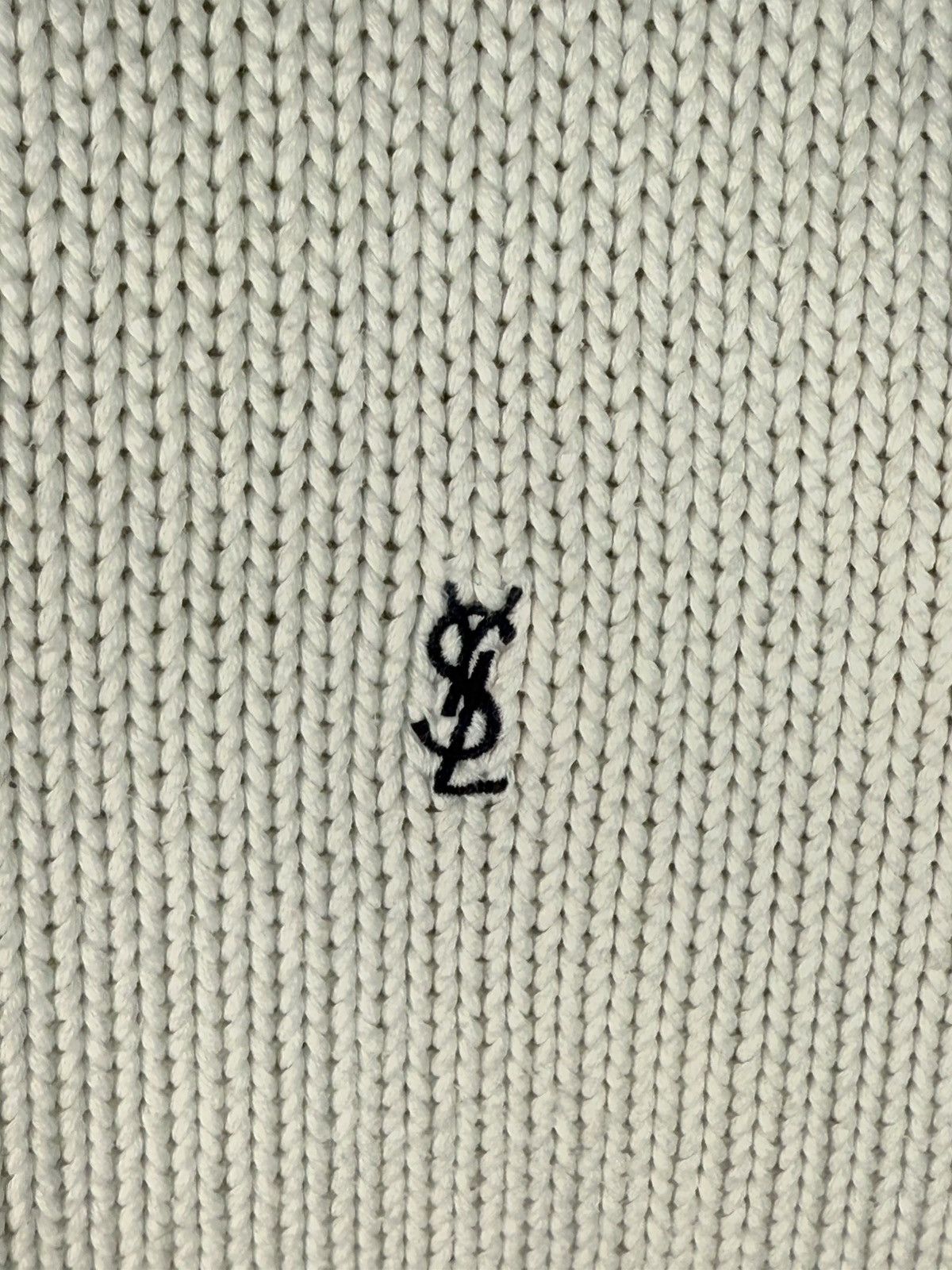 Yves Saint Laurent Heavy White YSL Sweater Zip Knit Thick YSL Sweatshirt Size US L / EU 52-54 / 3 - 5 Thumbnail