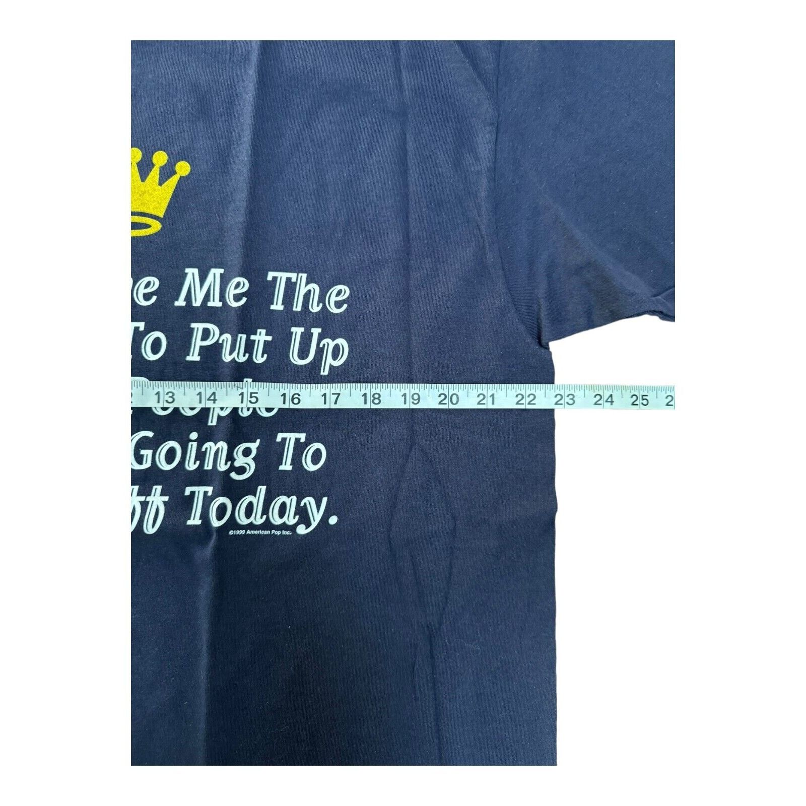 Anvil 90s Vintage Humor 1999 Adult XL Navy "Lord Give Me Strength" Size US XL / EU 56 / 4 - 5 Thumbnail