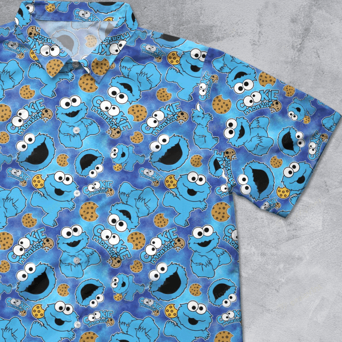 The Unbranded Brand Cute Cookie Monster Shirt, Fun Sesame Street Character Shirt Size US L / EU 52-54 / 3 - 1 Thumbnail