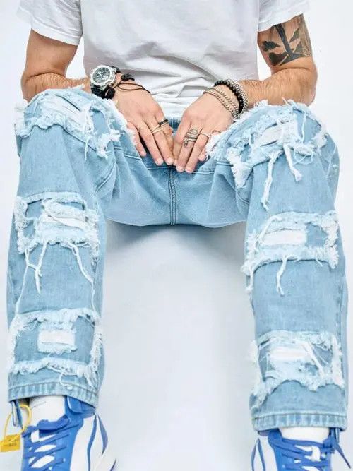Other Distressed Ripped Y2k Denim Jeans Size US 32 / EU 48 - 2 Thumbnail