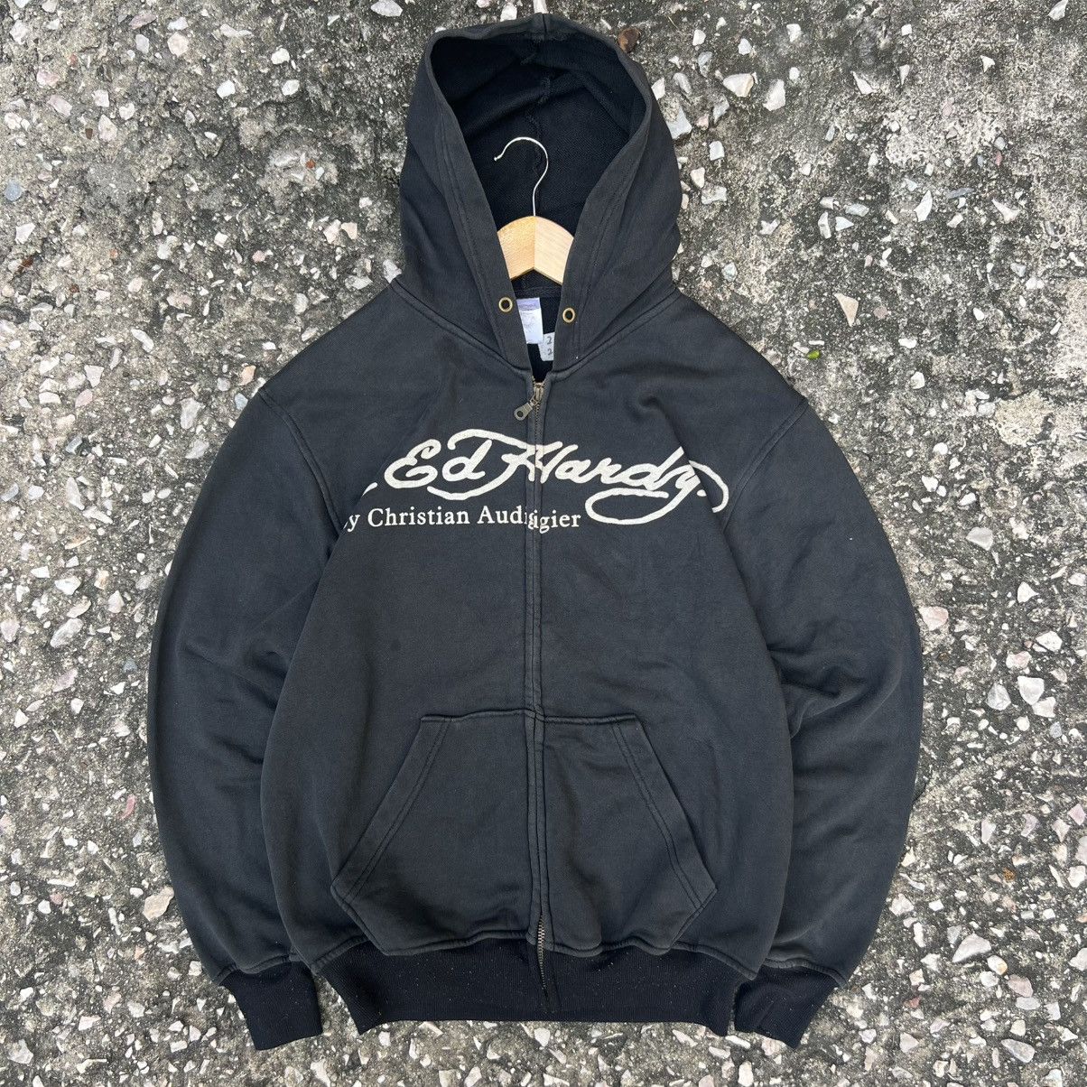 Christian Audigier × Ed Hardy × Vintage “ED HARDY” LOS ANGELES ZIP UP HOODIE Size US M / EU 48-50 / 2 - 2 Thumbnail