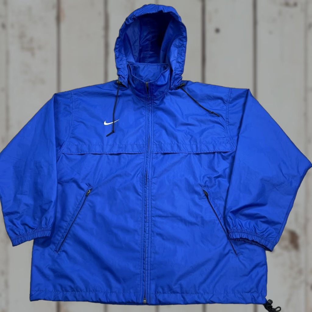 Nike VINTAGE Nike Jacket Men’s Medium Hooded Windbreaker Y2K Full Zip Blue Flaw Size US M / EU 48-50 / 2 - 1 Thumbnail