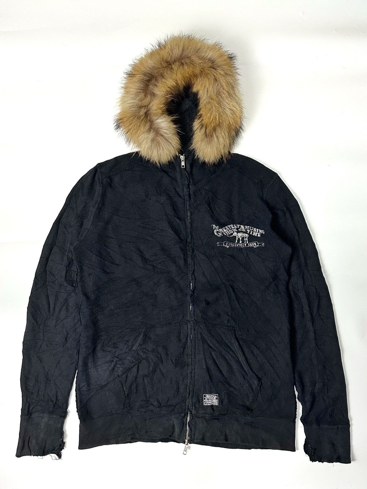 Japanese Brand Distressed fur hoodie skulls poem ifsix lgb style Size US L / EU 52-54 / 3 - 2 Thumbnail