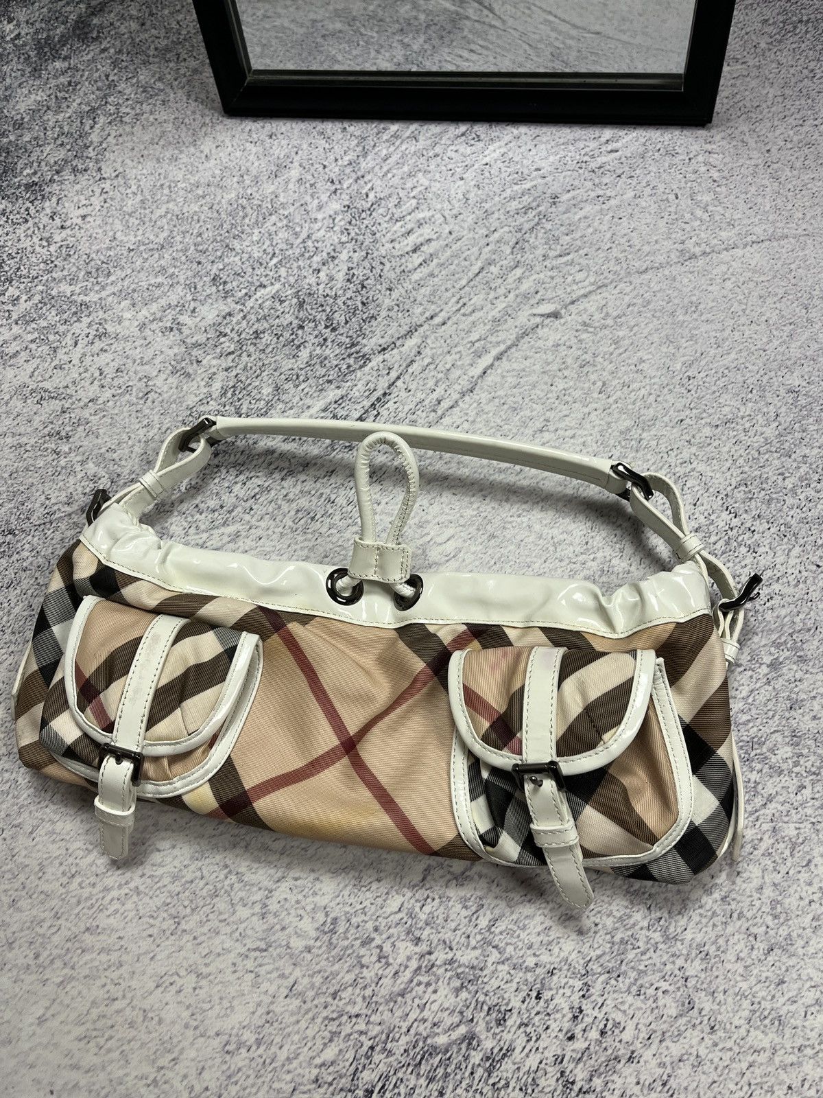 Burberry Burberry Nova Check Canvas Leather Shoulder Hand Bag Rare Size ONE SIZE - 2 Thumbnail