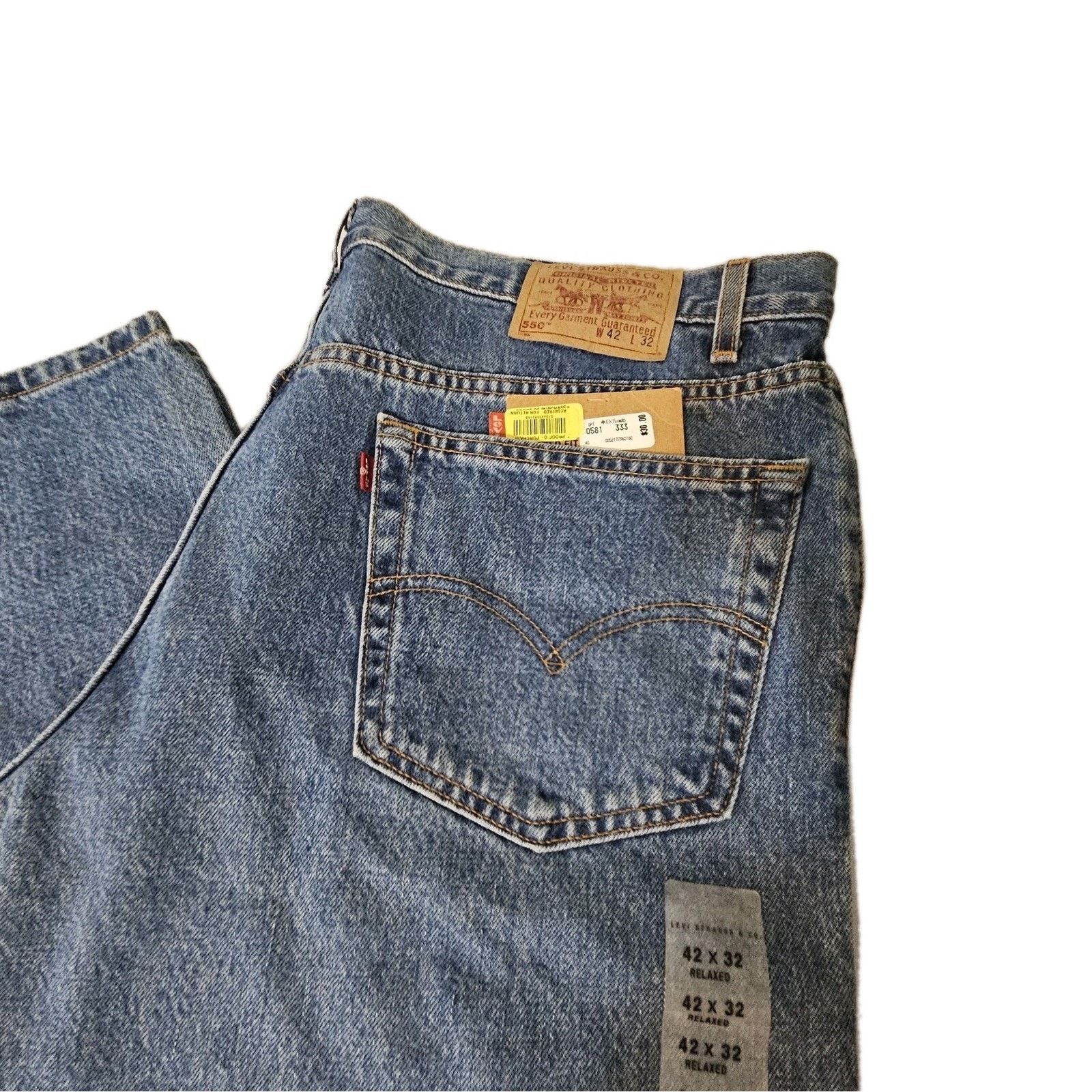 Levi's NWT Vintage Levi’s 550 Relaxed Jeans 40x32 Light Wash New Size US 40 / EU 56 - 3 Thumbnail