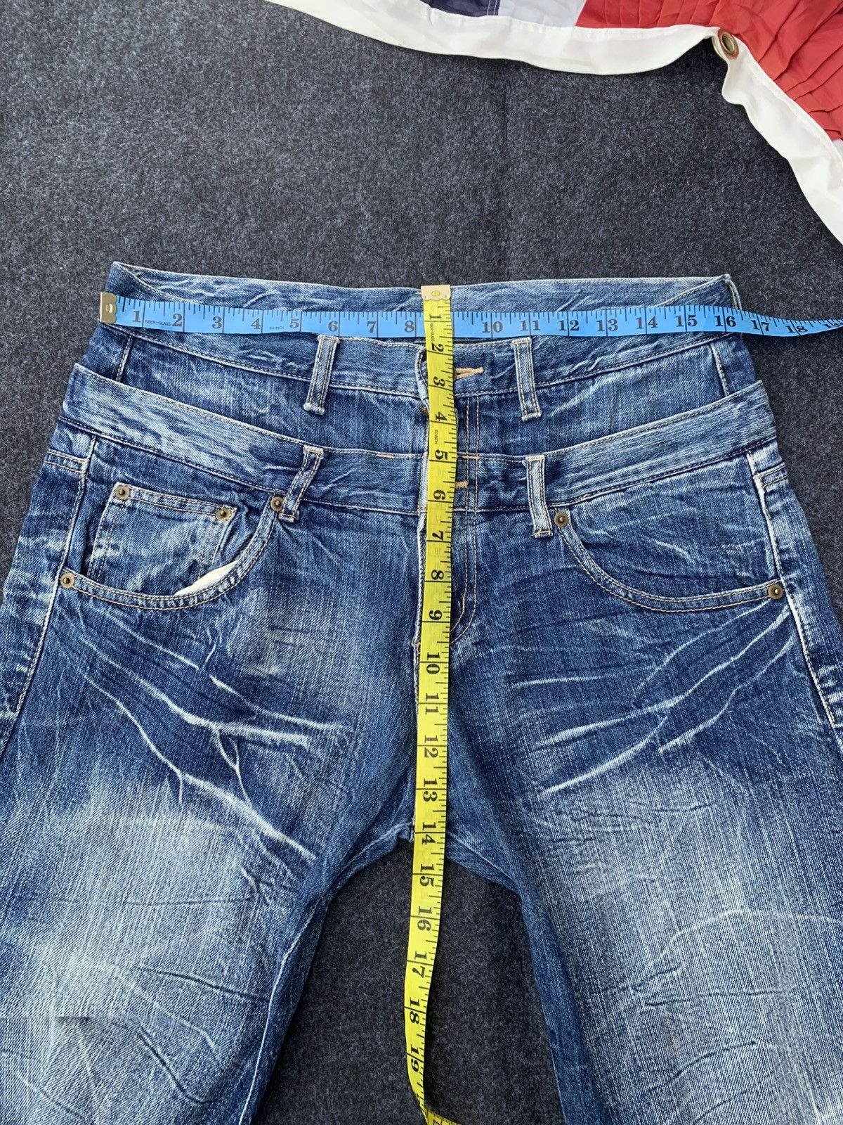14th Addiction Double waist Japanese denim with lightning pattern. Size US 32 / EU 48 - 6 Thumbnail