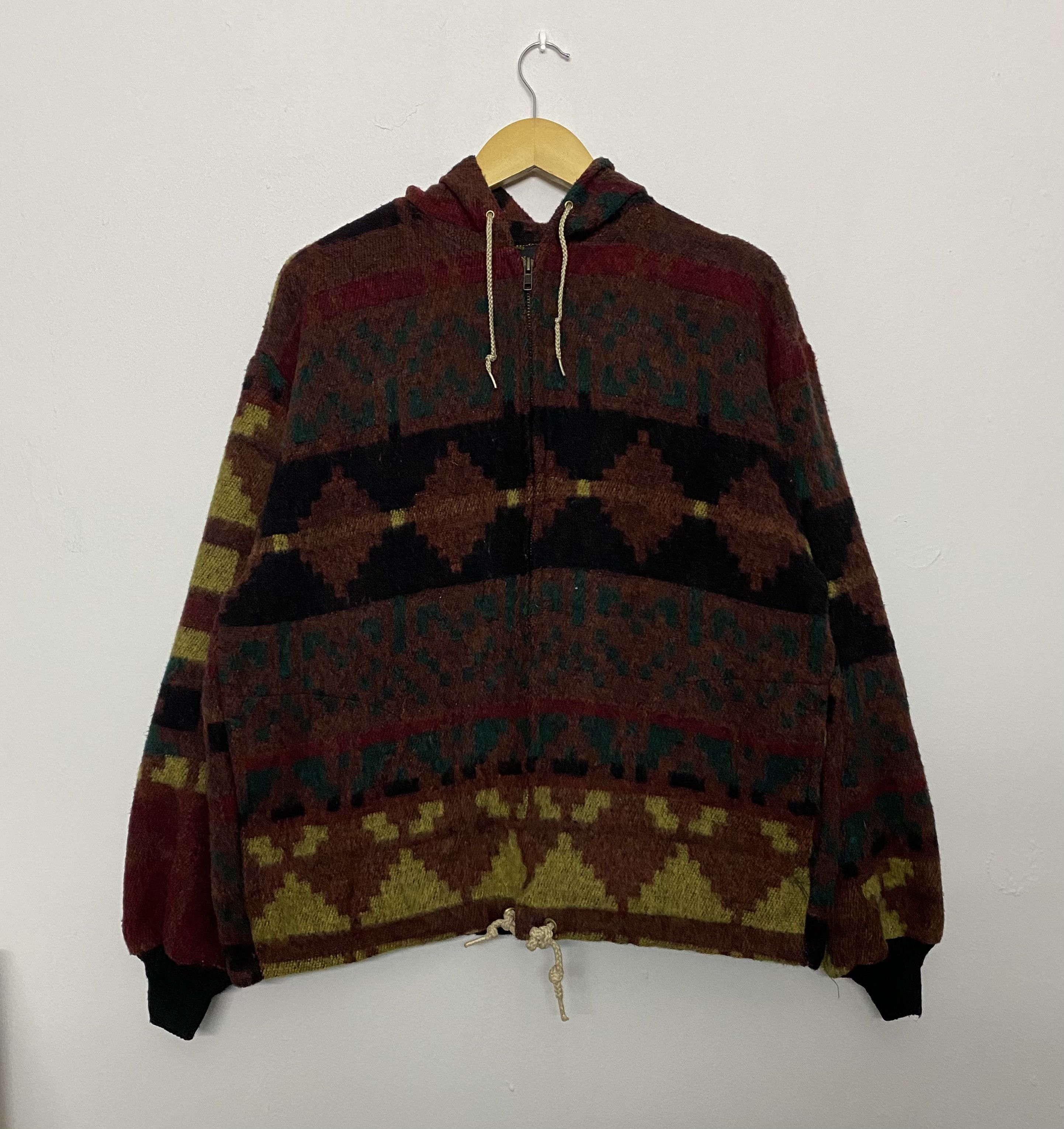 Vintage VINTAGE 80s Crafted Pride USA Wool Shaggy Navajo Jacket Size US M / EU 48-50 / 2 - 1 Thumbnail