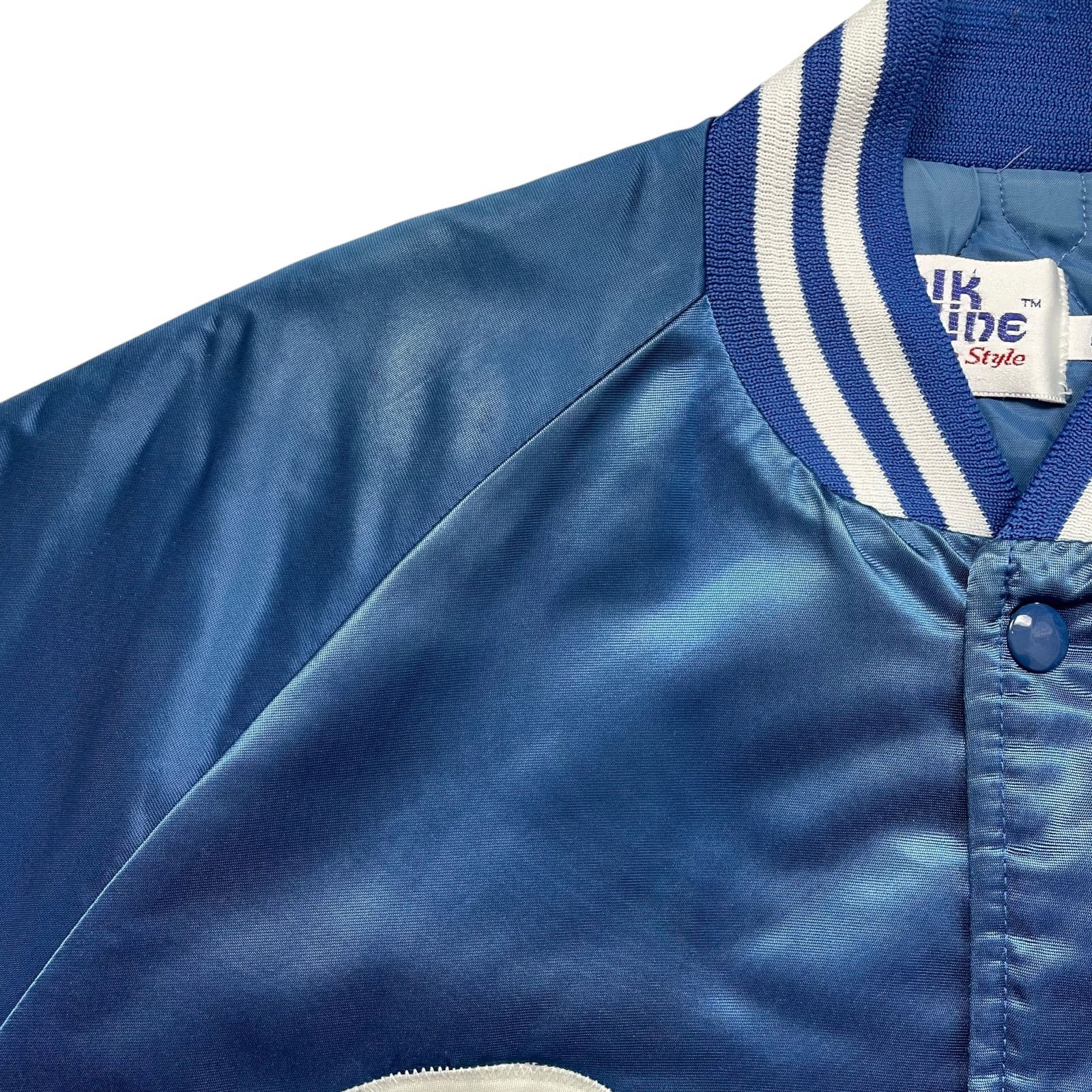 MLB VTG 90s LOS ANGELES DODGERS CHALK LINE SATIN BOMBER JACKET Size US L / EU 52-54 / 3 - 6 Thumbnail