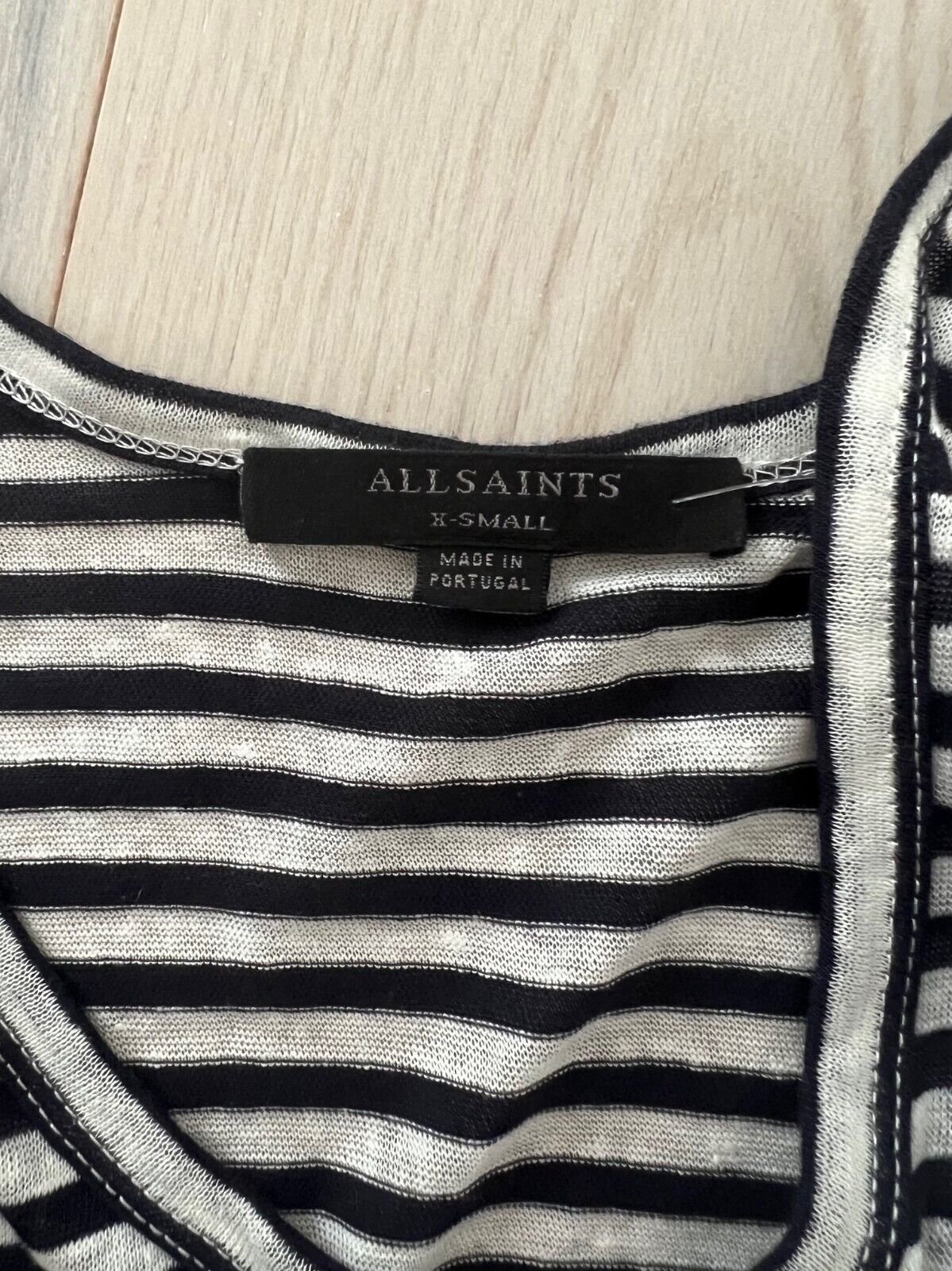 Allsaints ALL SAINTS Harper Striped Cold-Shoulder Tee Navy / White XS Size XS / US 0-2 / IT 36-38 - 5 Thumbnail