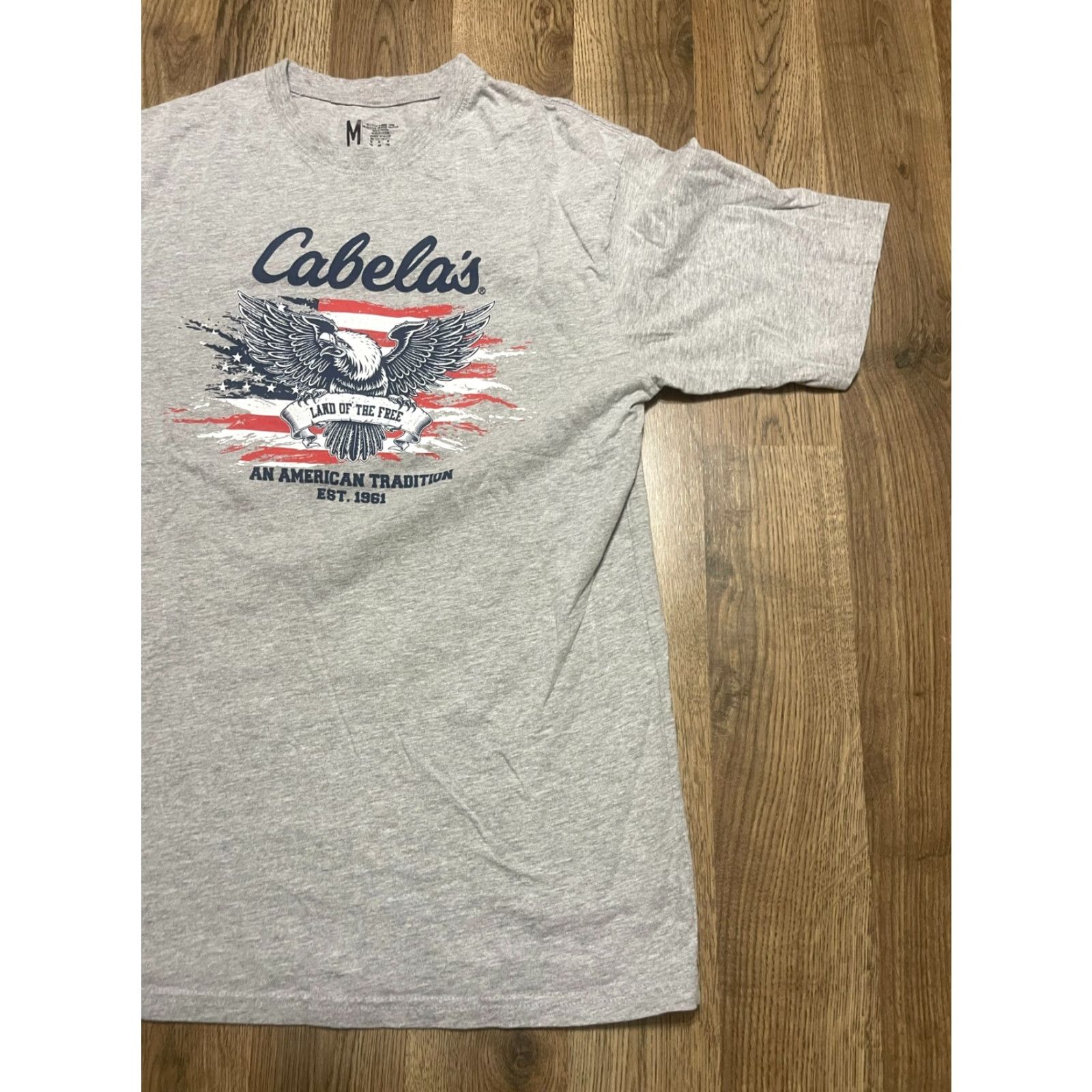 Vintage Cabela's Shirt Men M Red White Blue Grey American Flag Shirt T-Shirt Short Sleeve Crew Neck Size US M / EU 48-50 / 2 - 4 Thumbnail