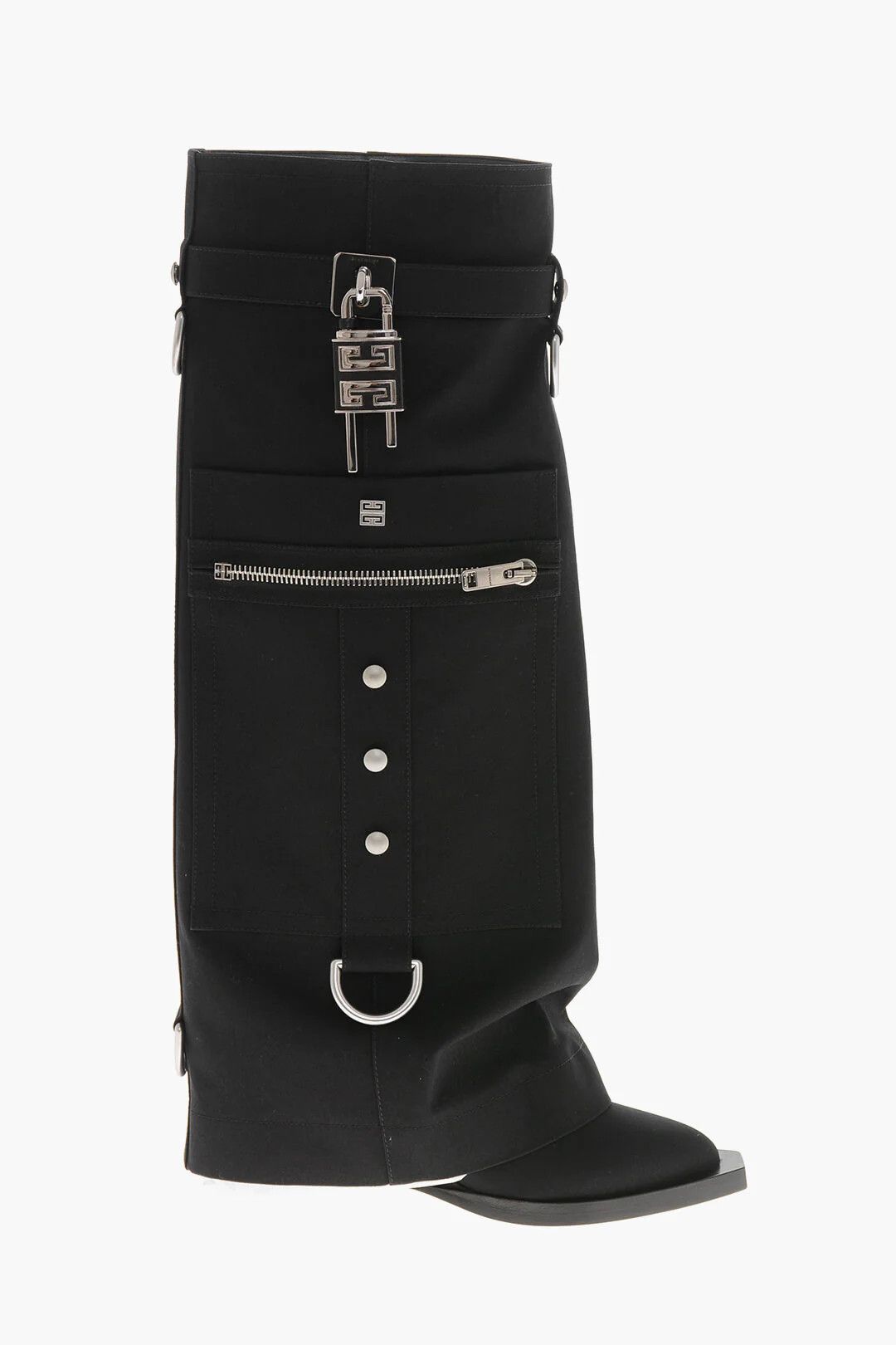 Givenchy og1mm0326 Canvas Knee-High Boots in Black Size US 5 / IT 35 - 1 Thumbnail
