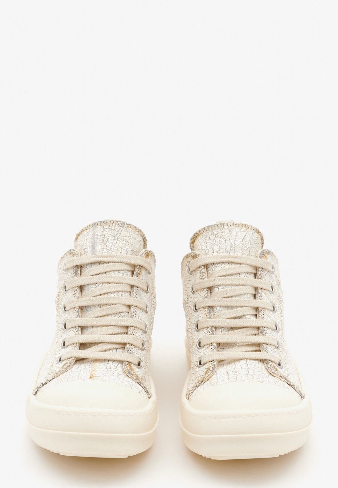 Last Rick Owens Drkshdw Low Sneakers in Cracked Leather