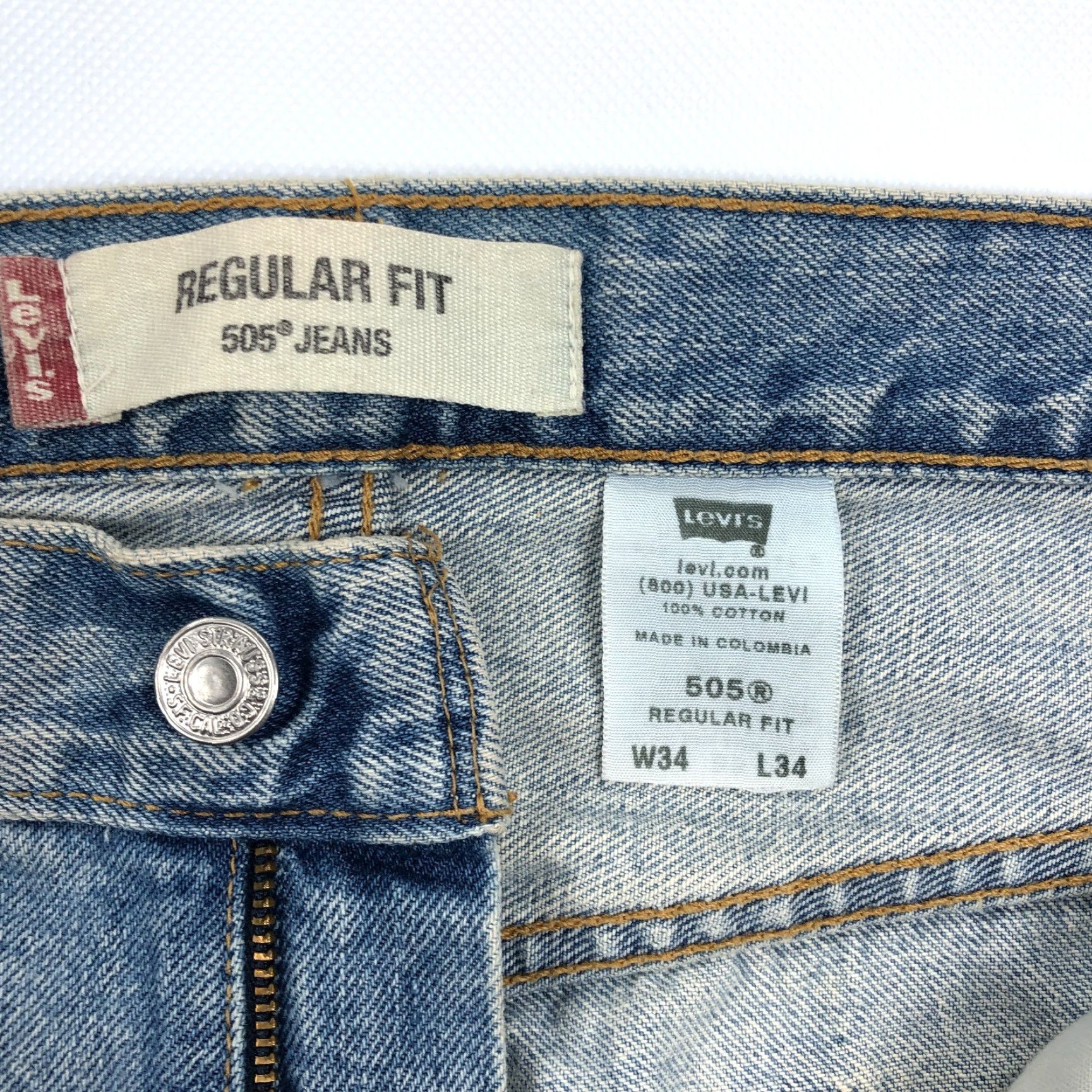 Levi's Levi's 505 Jeans Men 34x34 Blue Denim Vintage Y2K 5-Pocket Regular Fit Straight USA Rocker American Size US 34 / EU 50 - 7 Thumbnail
