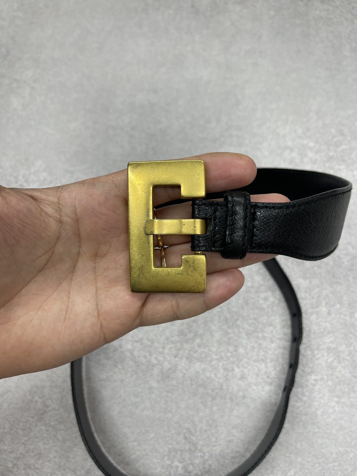 Escada Escada Elements Golden Bucket Leather Belt Black Size ONE SIZE - 3 Thumbnail