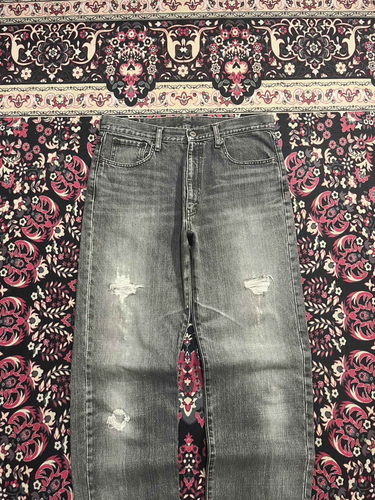 Other ⚡️Distressed⚡️Vintage Bobson Chessking Black Faded Washed Jean Size US 34 / EU 50 - 3 Thumbnail