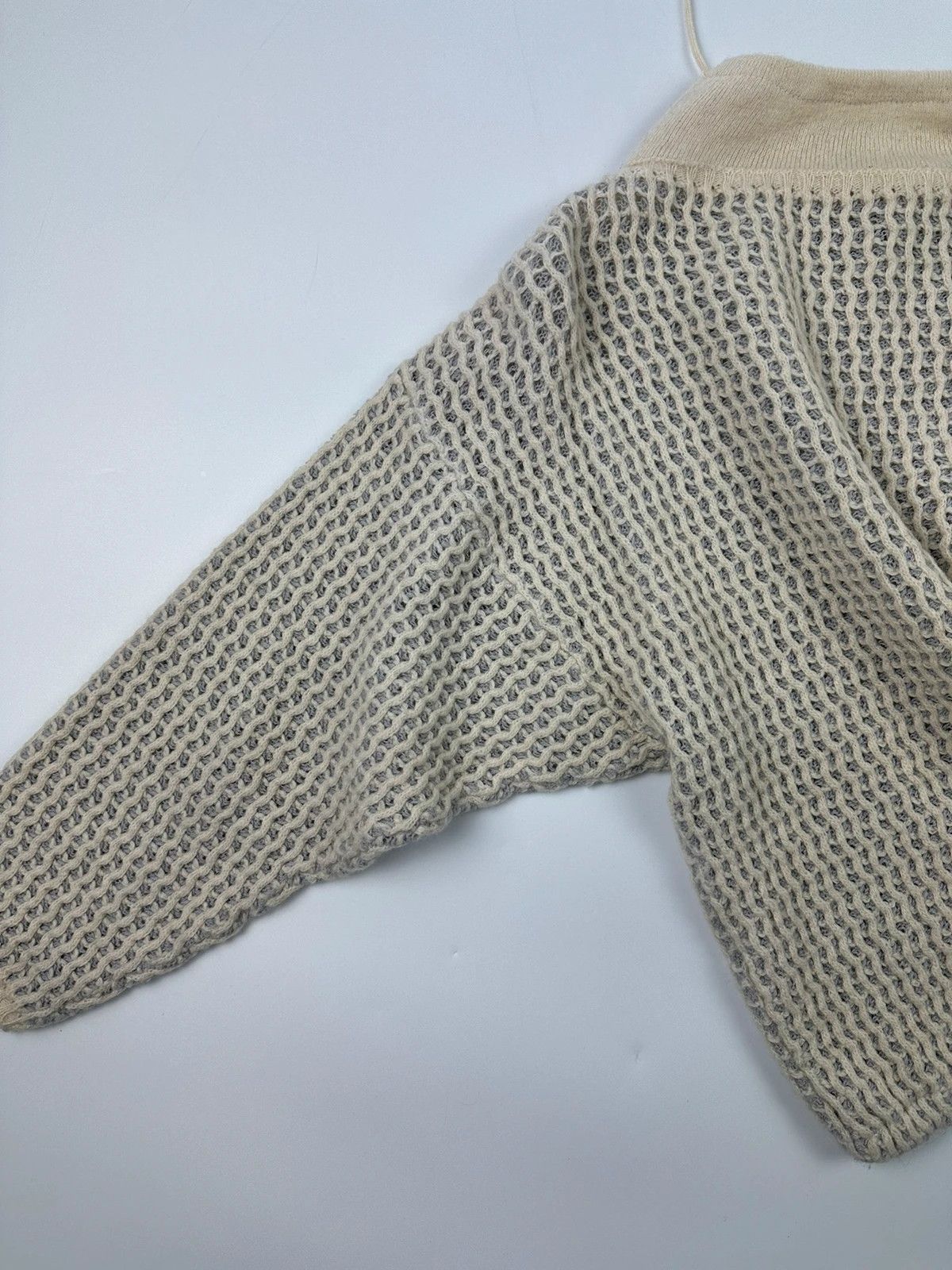 Marithe + Francois Girbaud Marithé + François Girbaud 1980 Mesh Wool Knit Sweater Cream Size S / US 4 / IT 40 - 9 Thumbnail