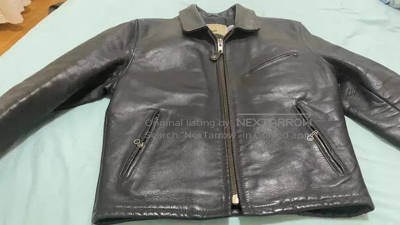 Schott Schott 689H horse leather straight pull locomotive leather Size US L / EU 52-54 / 3 - 1 Thumbnail