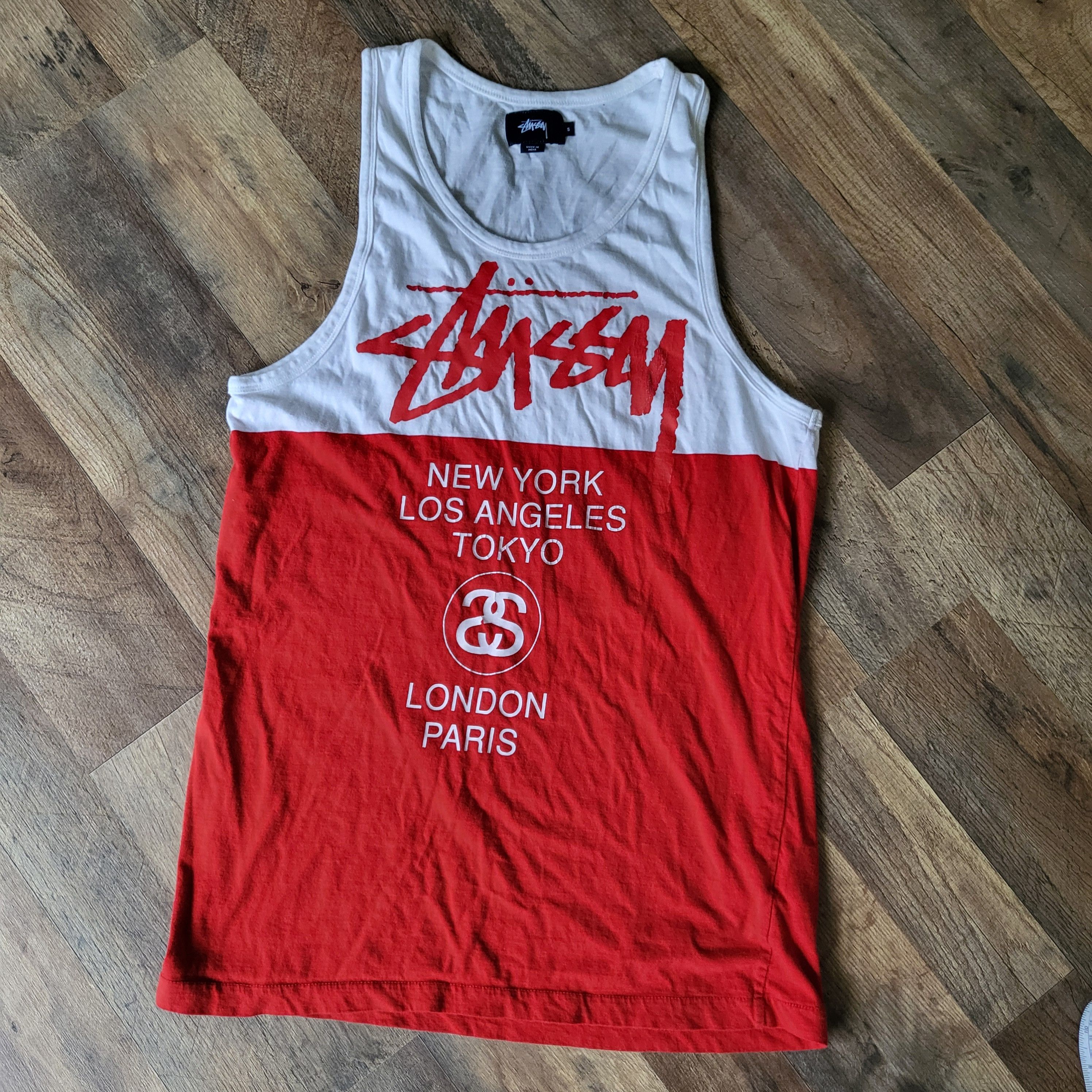 Streetwear × Stussy Stussy Spellout Tank Top, Men's Size
