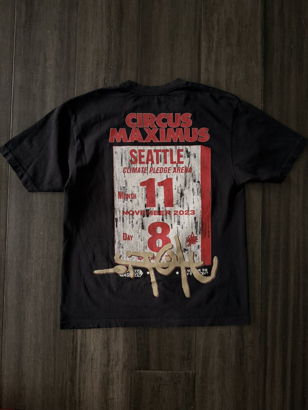 Travis Scott Utopia Seattle Circus Maximus T Shirt L Size US L / EU 52-54 / 3 - 1 Thumbnail