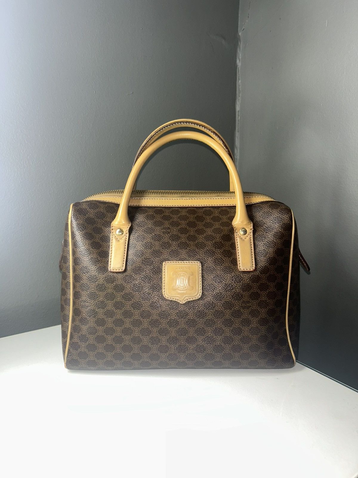 Celine Vintage Celine Macadam Mini Boston Bag Size ONE SIZE - 1 Thumbnail