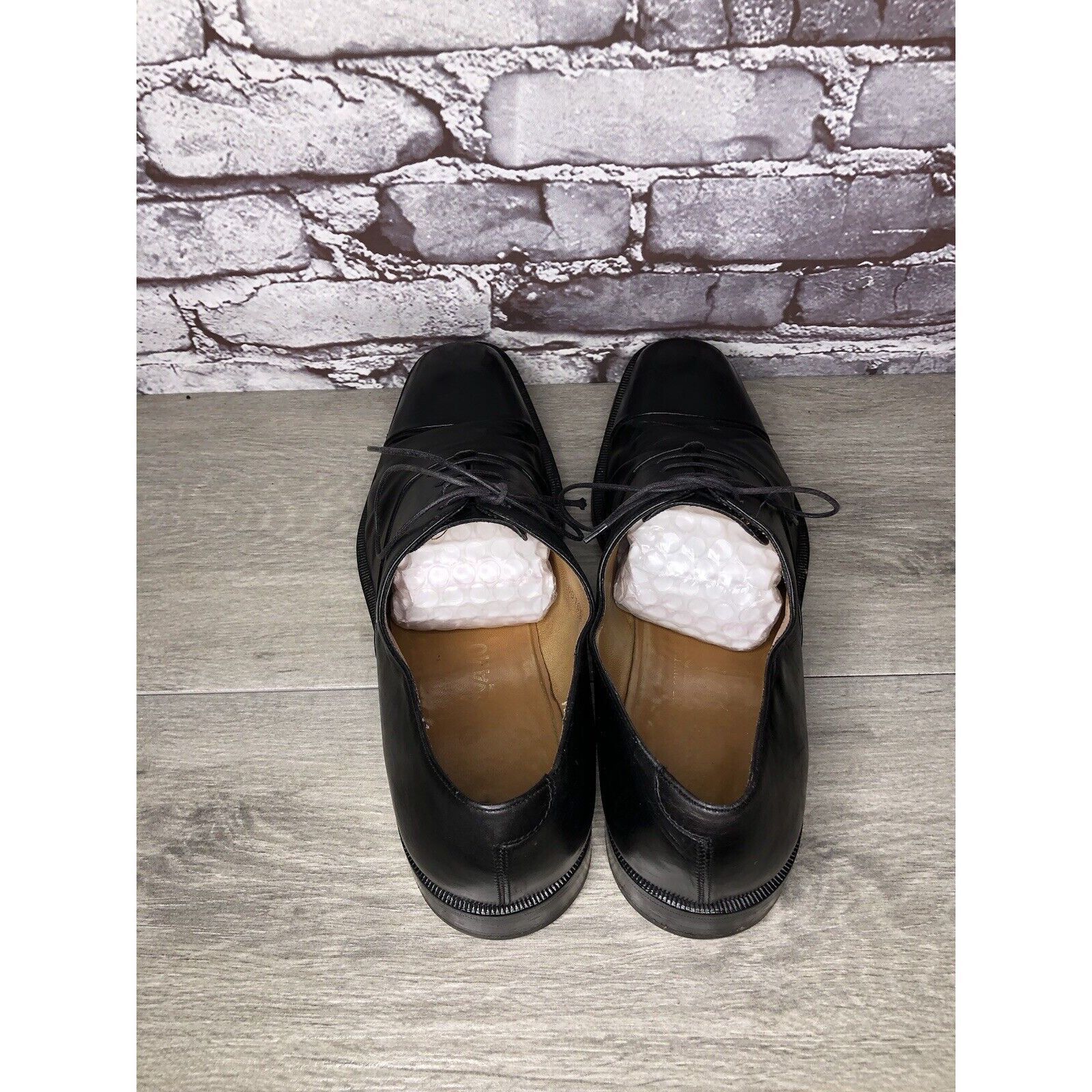 Salvatore Ferragamo Salvatore Ferragamo Black Leather Cap Toe Dress Shoes Oxford Size US 10.5 / EU 43-44 - 6 Thumbnail