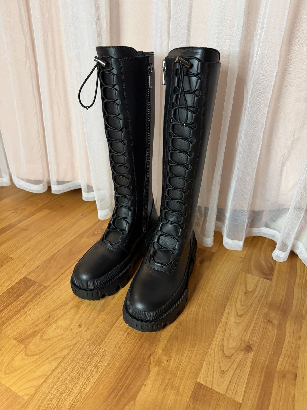Moncler Moncler Vail Lace-up Leather Boots — Black / EU 36 / US 6 Size US 6 / IT 36 - 1 Thumbnail