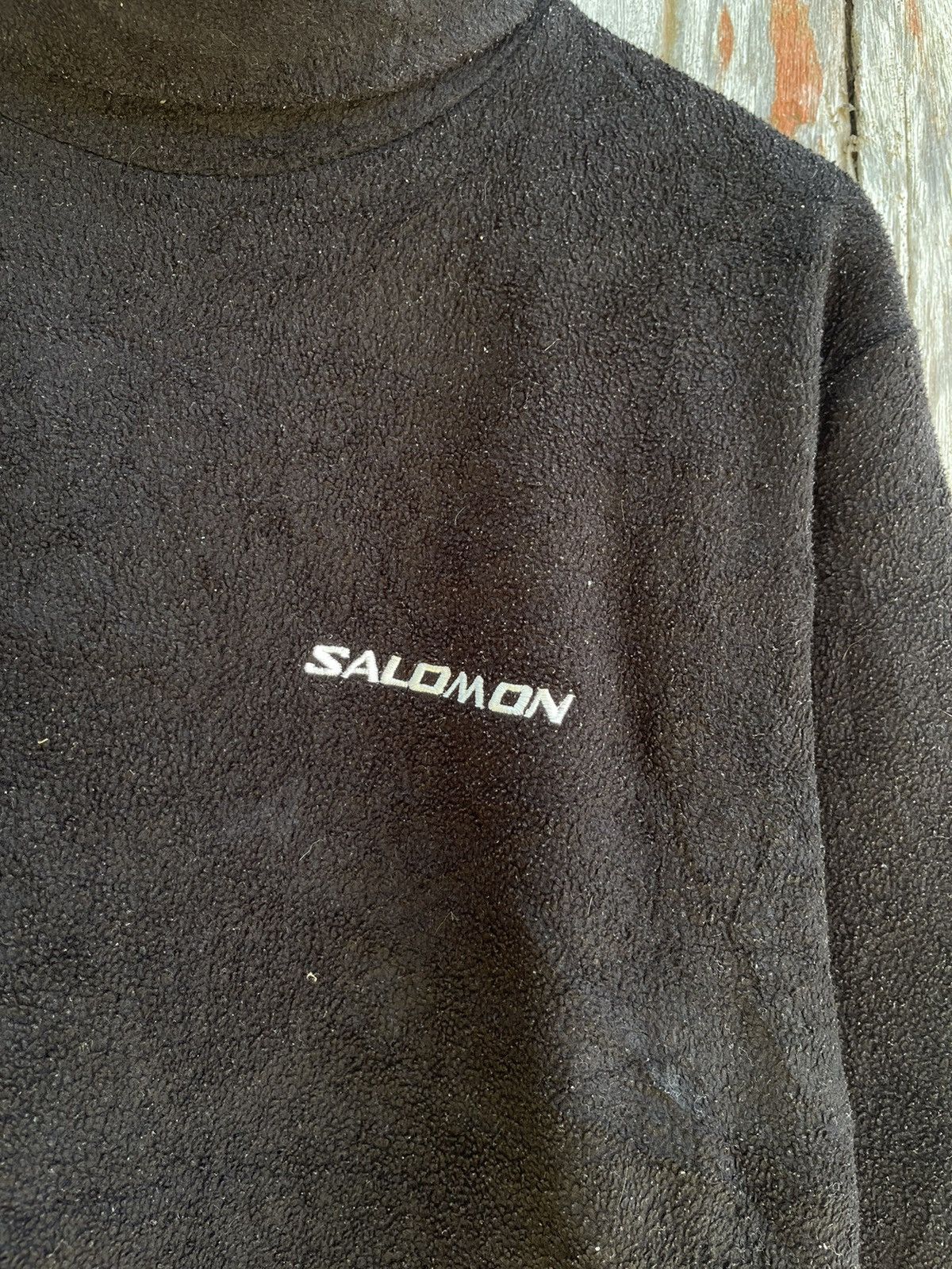 Salomon Vintage Salomon Fleece Pullover High Neck Outdoor Sweatshirt Size US L / EU 52-54 / 3 - 3 Thumbnail