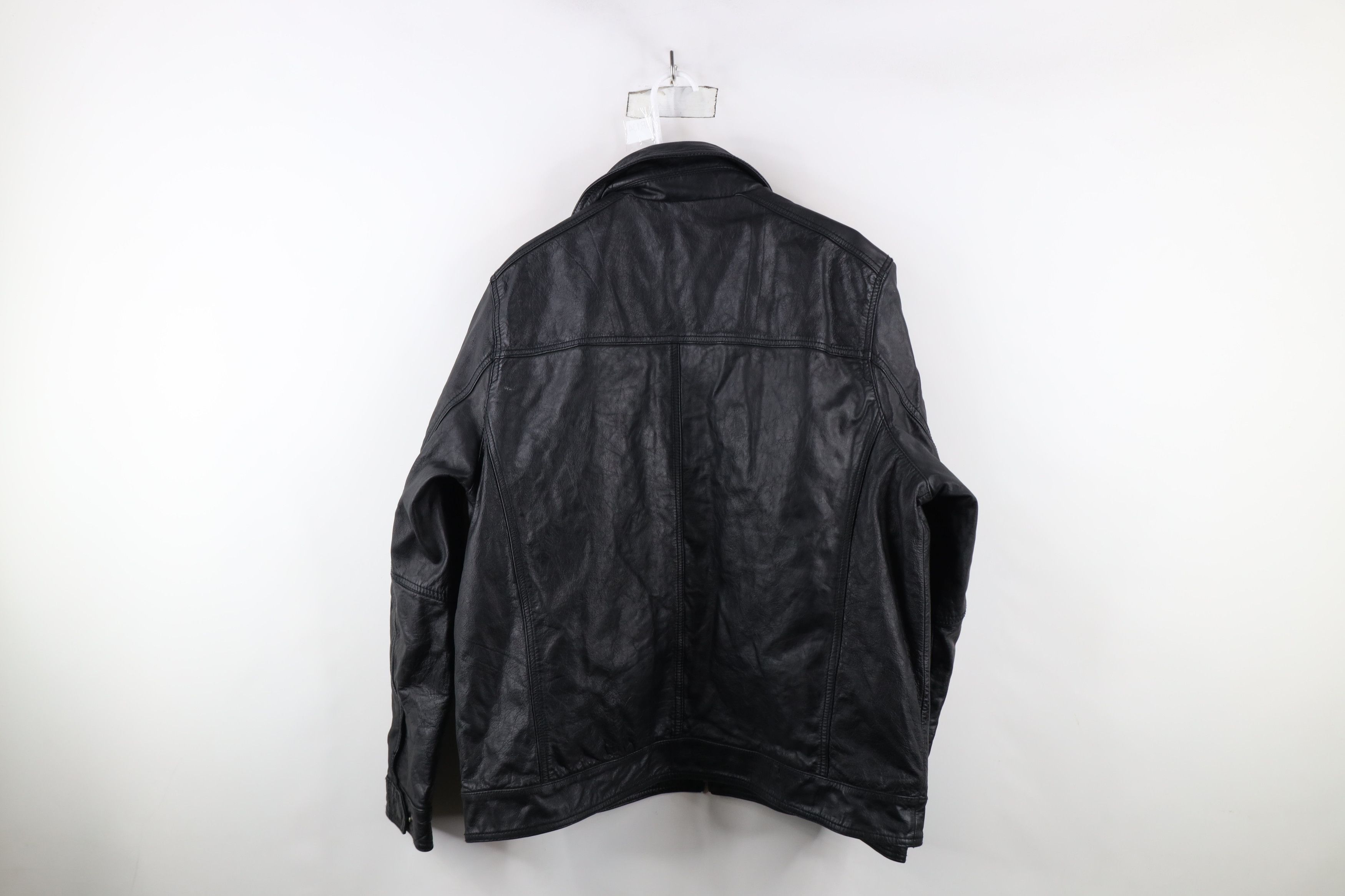 Dockers × Vintage Vintage Dockers Leather Quilted Full Zip Bomber Jacket Black Size US XL / EU 56 / 4 - 13 Thumbnail