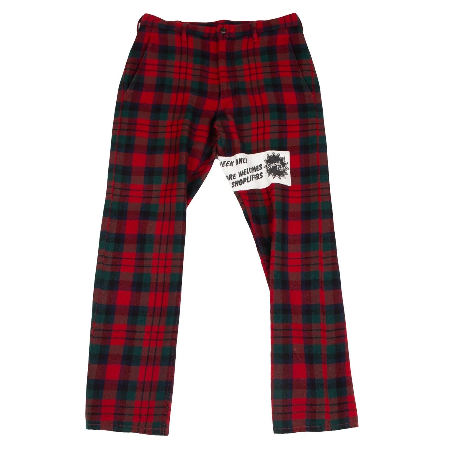 Comme des Garcons Homme Plus Time for Magic Patch Design Tartan Check Pants Red Green Size US 36 / EU 52 - 1 Preview