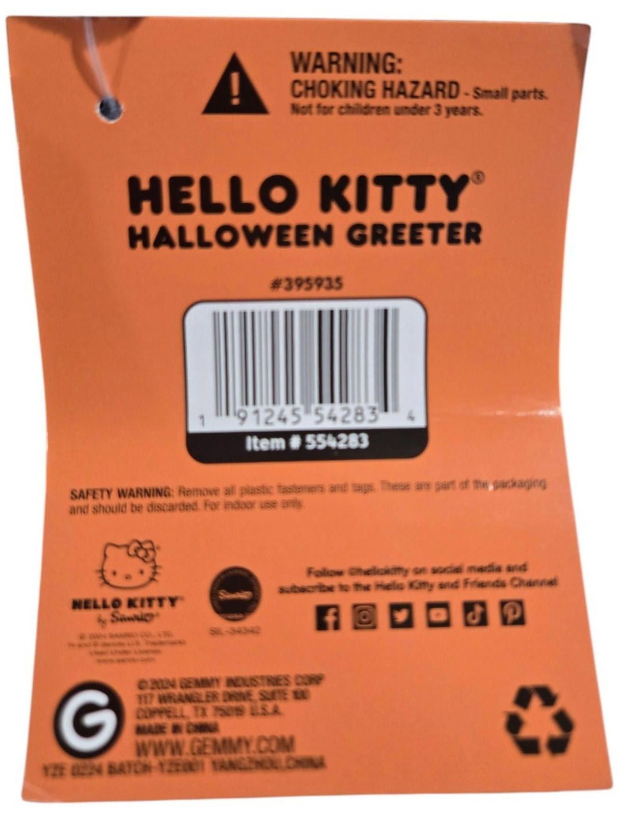 Designer Hello Kitty Purple Vampire Plush Halloween Greeter CVS Size ONE SIZE - 6 Thumbnail