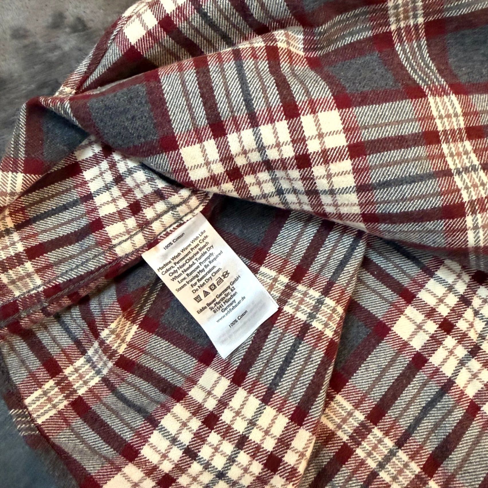 Eddie Bauer Eddie Bauer Shirt Flannel Plaid Burgundy Blue 2XL Cotton Button-Down Collar Long Sleeve Mens Size US XXL / EU 58 / 5 - 5 Thumbnail