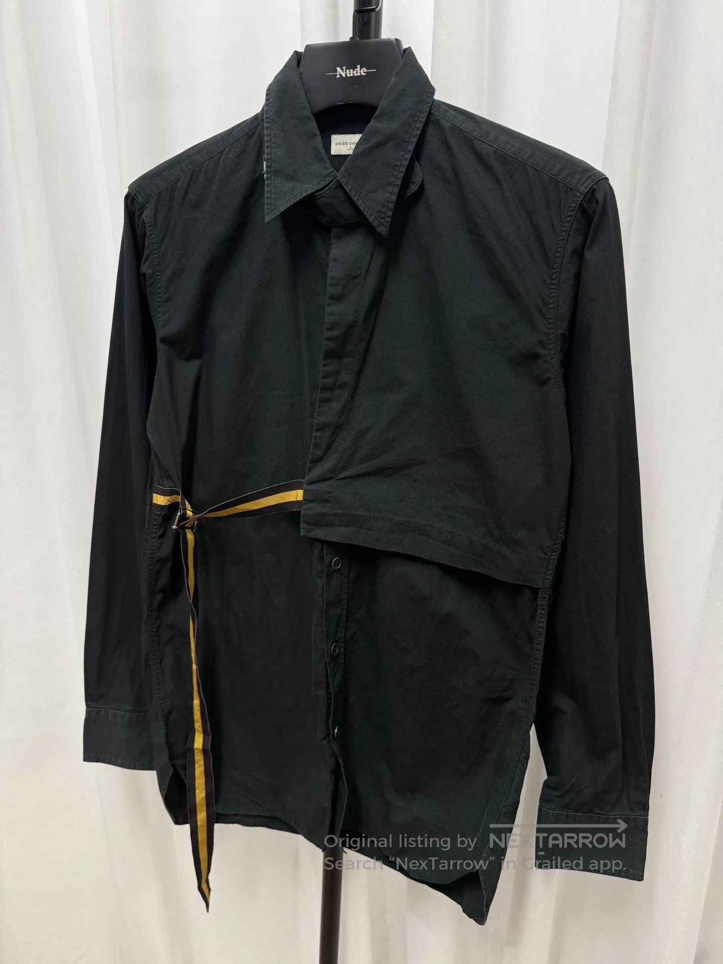 Dries Van Noten Dries van Noten Black Deconstructed Wrap Shirt. Size US S / EU 44-46 / 1 - 2 Thumbnail