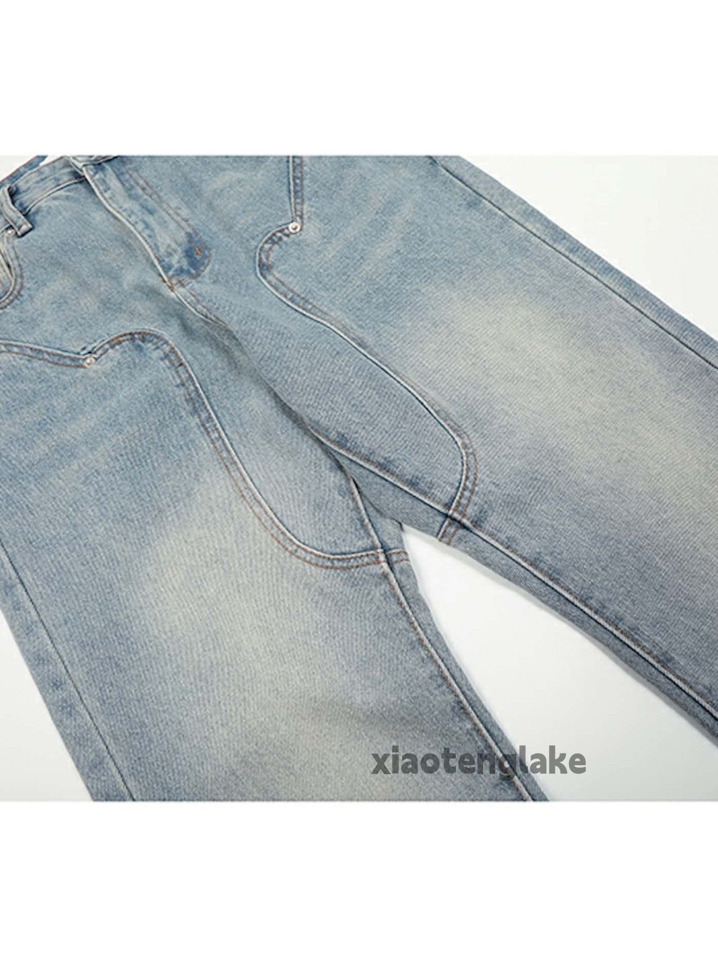 Jean × Vintage washed faded cleanfit yuppie carpenter flared jeans Size US 32 / EU 48 - 8 Thumbnail