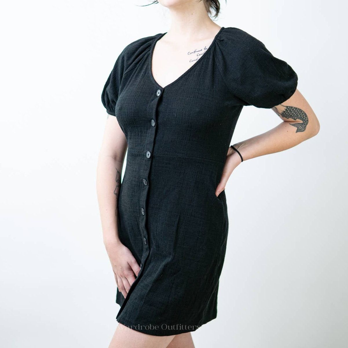 Madewell Madewell Textured & Tread Puff Sleeve Dress - S Size S / US 4 / IT 40 - 3 Thumbnail