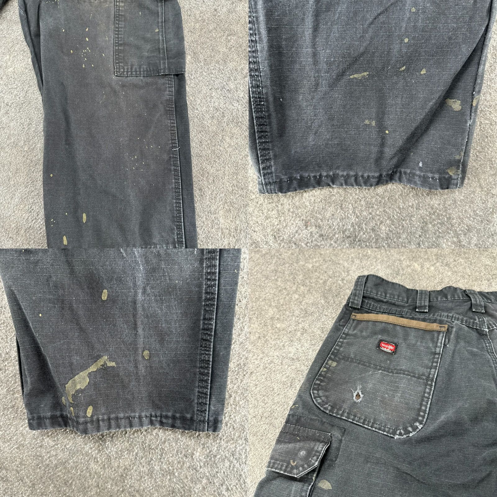 Wrangler Wrangler Pants Mens 34x30 Black Cargo Carpenter Workwear Cotton Distressed Y2K Cargo Straight 90s Mens Size US 34 / EU 50 - 8 Thumbnail