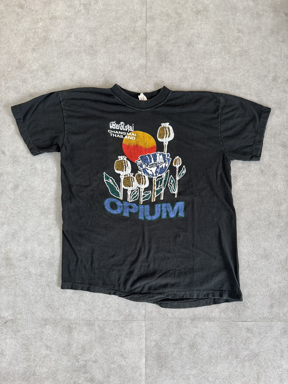 Vintage *RARE*VINTAGE 90s OPIUM CHANG MAI THAILAND TEE Size US XL / EU 56 / 4 - 1 Thumbnail