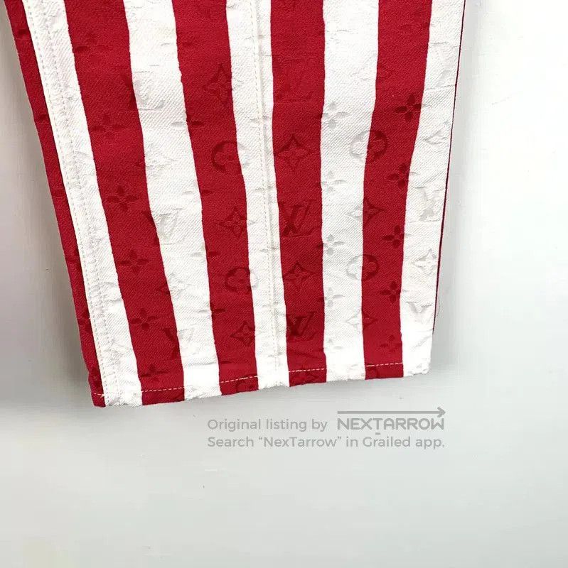 Louis Vuitton Louis Vuitton Red and White Striped Casual Pants . Size 22" - 4 Thumbnail