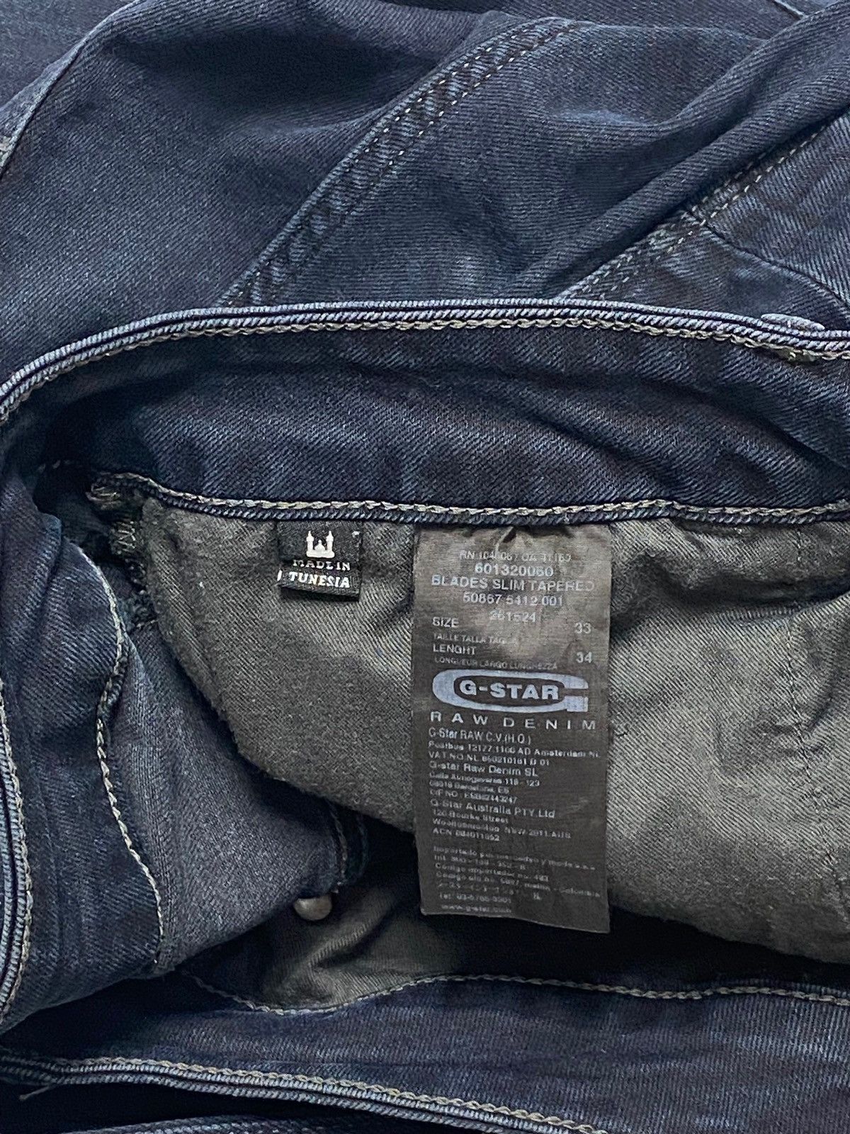 G-Star Vintage G STAR Deep Blue Navy Slim Jeans W34 L34 Size US 34 / EU 50 - 7 Thumbnail