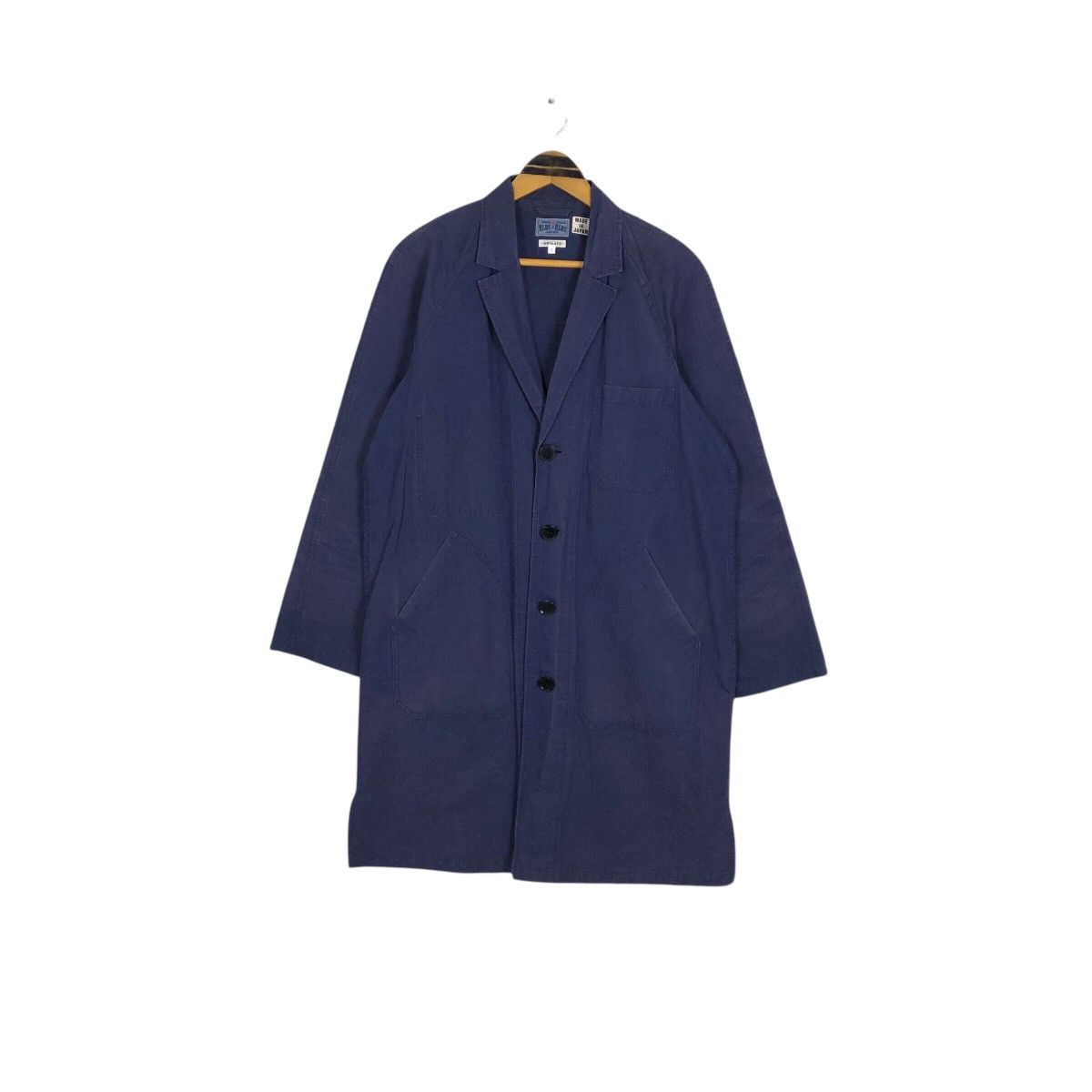 Blue Blue Japan × Indigo × Japanese Brand Vintage Blue Blue Japan Arigato Pure Indigo Long Coat Size US M / EU 48-50 / 2 - 2 Thumbnail