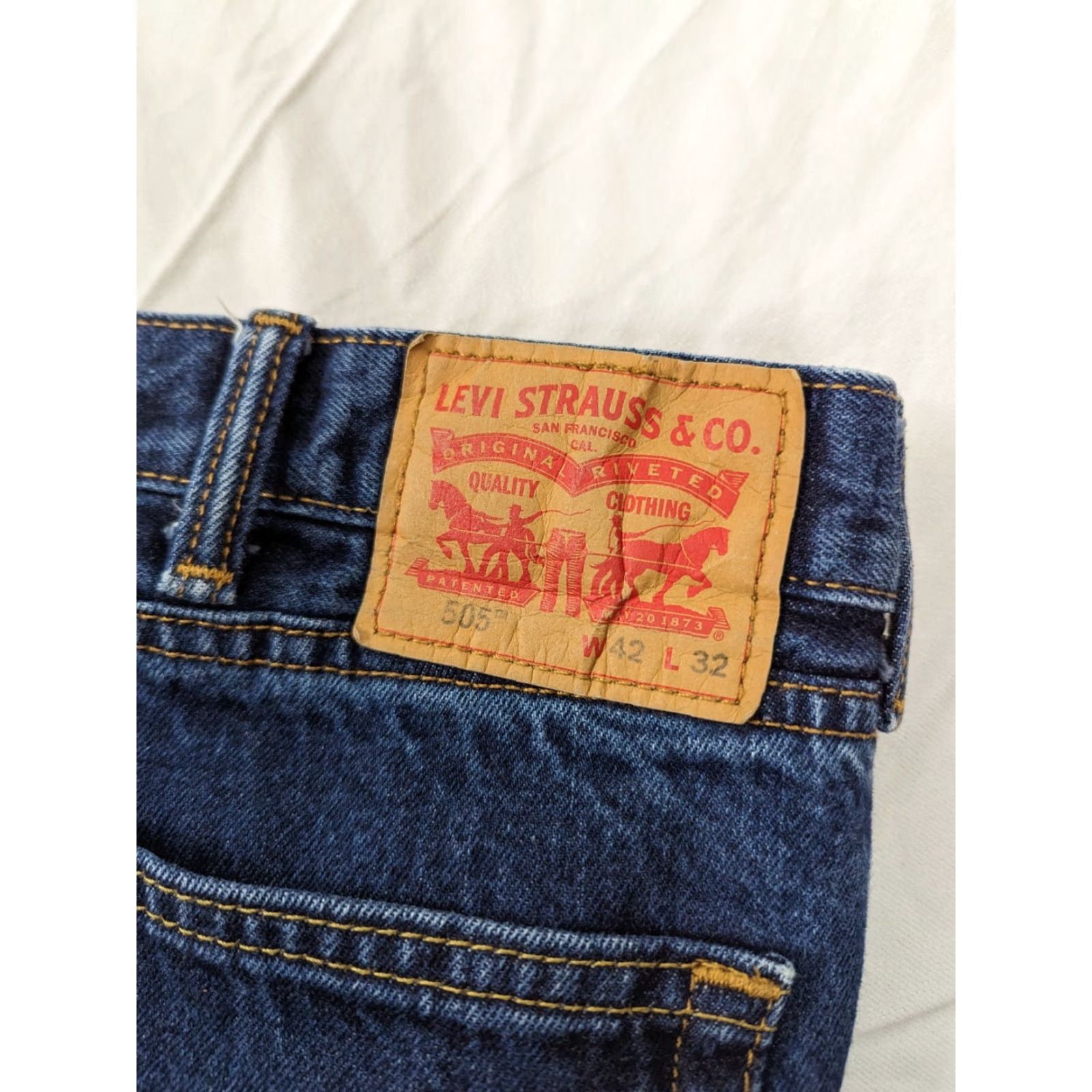 Levi's Levi's 505 Jeans Regular Fit Straight Leg Dark Wash Mens 42 X 32 M5M Size US 42 / EU 58 - 3 Thumbnail