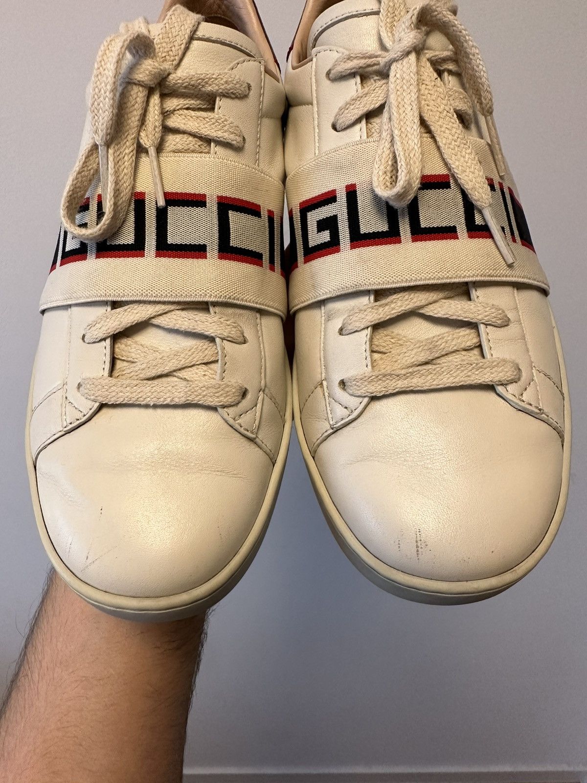 Gucci GUCCI Ace ‘Stripe Ivory’ low top sneakers leather 525269 Size US 9 / IT 39 - 9 Thumbnail