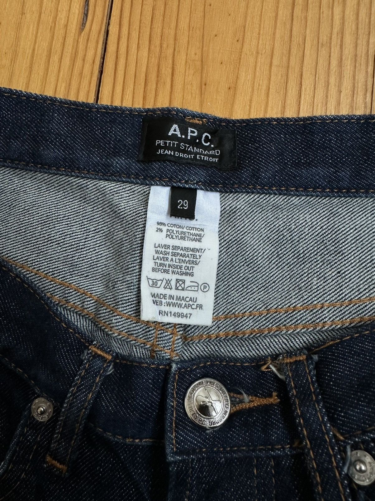 A.P.C. A.P.C. Navy Blue Denim Jeans 29 Size US 29 - 4 Thumbnail