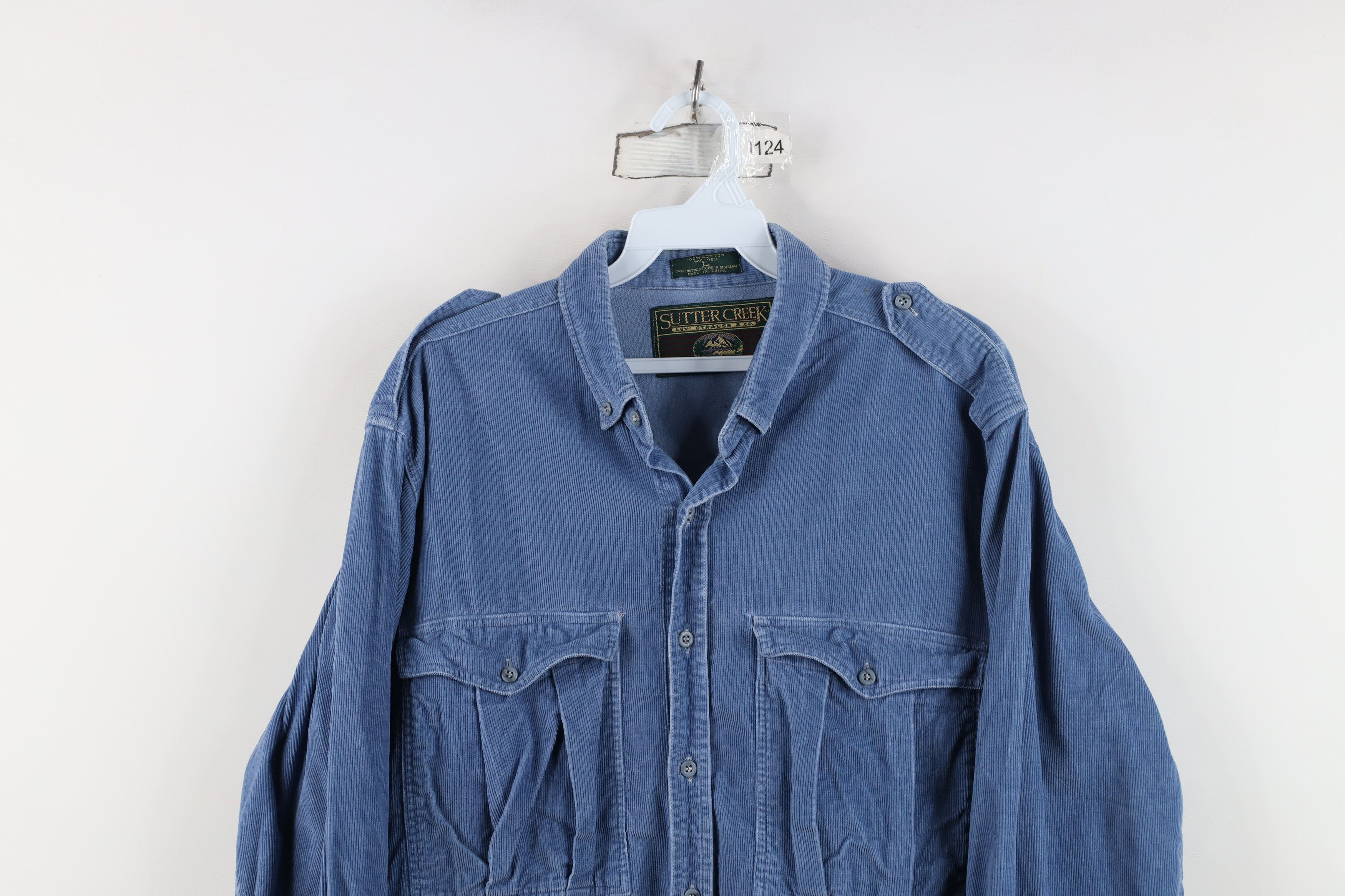 Levi's Vintage 80s 90s Levis Corduroy Military Bush Button Shirt Size US L / EU 52-54 / 3 - 2 Thumbnail