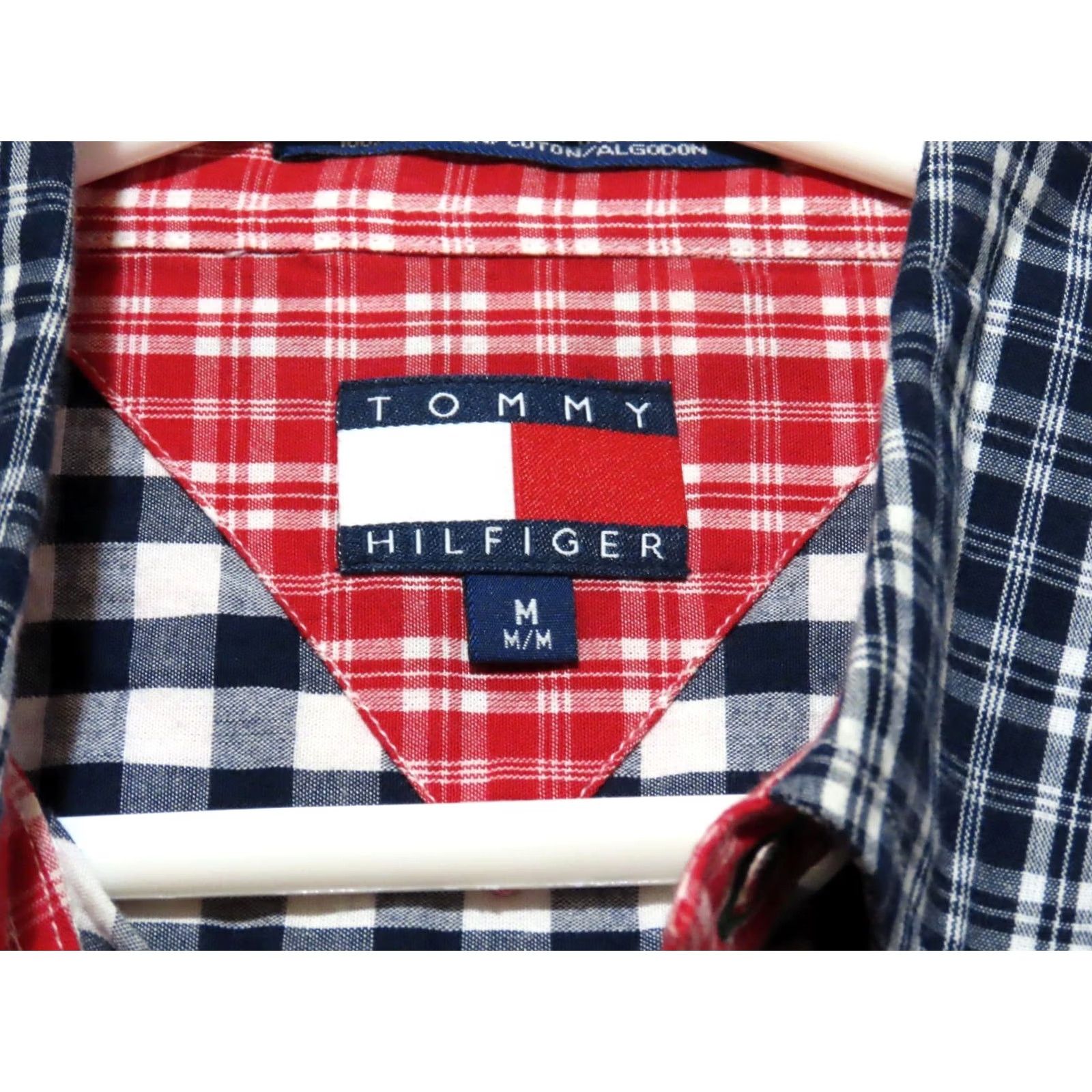 Tommy Hilfiger Tommy Hilfiger Men's Short Sleeve Button-Up Patchwork Gingham Shirt Black Red 90s Multicolor Cotton Regular M Mens Size US 31 - 5 Thumbnail