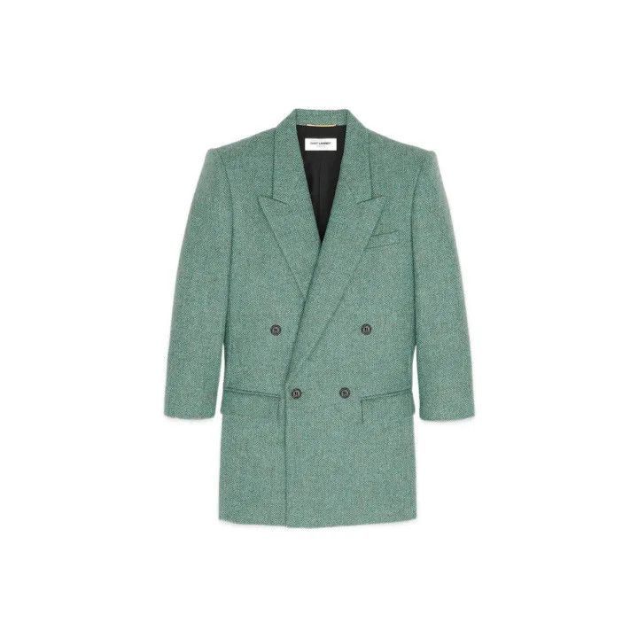 Saint Laurent Paris Saint Laurent Green Double-Breasted Blazer -2507 Size M / US 6-8 / IT 42-44 - 7 Thumbnail