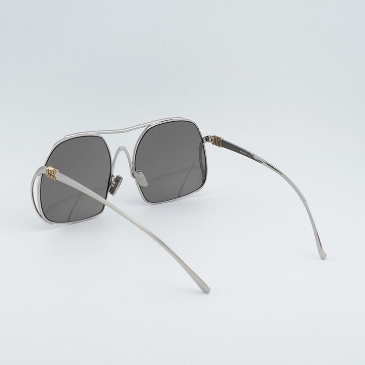 Miu Miu Miu Miu MUA55S 1BC80Q Sunglasses Silver Square Frame Size ONE SIZE - 10 Thumbnail