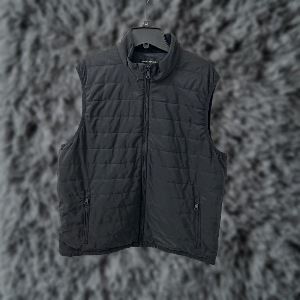 Banana Republic Banana Republic Puffer Vest Men Large Black Quilted Full Zip Sleeveless Jacket Size US L / EU 52-54 / 3 - 1 Thumbnail